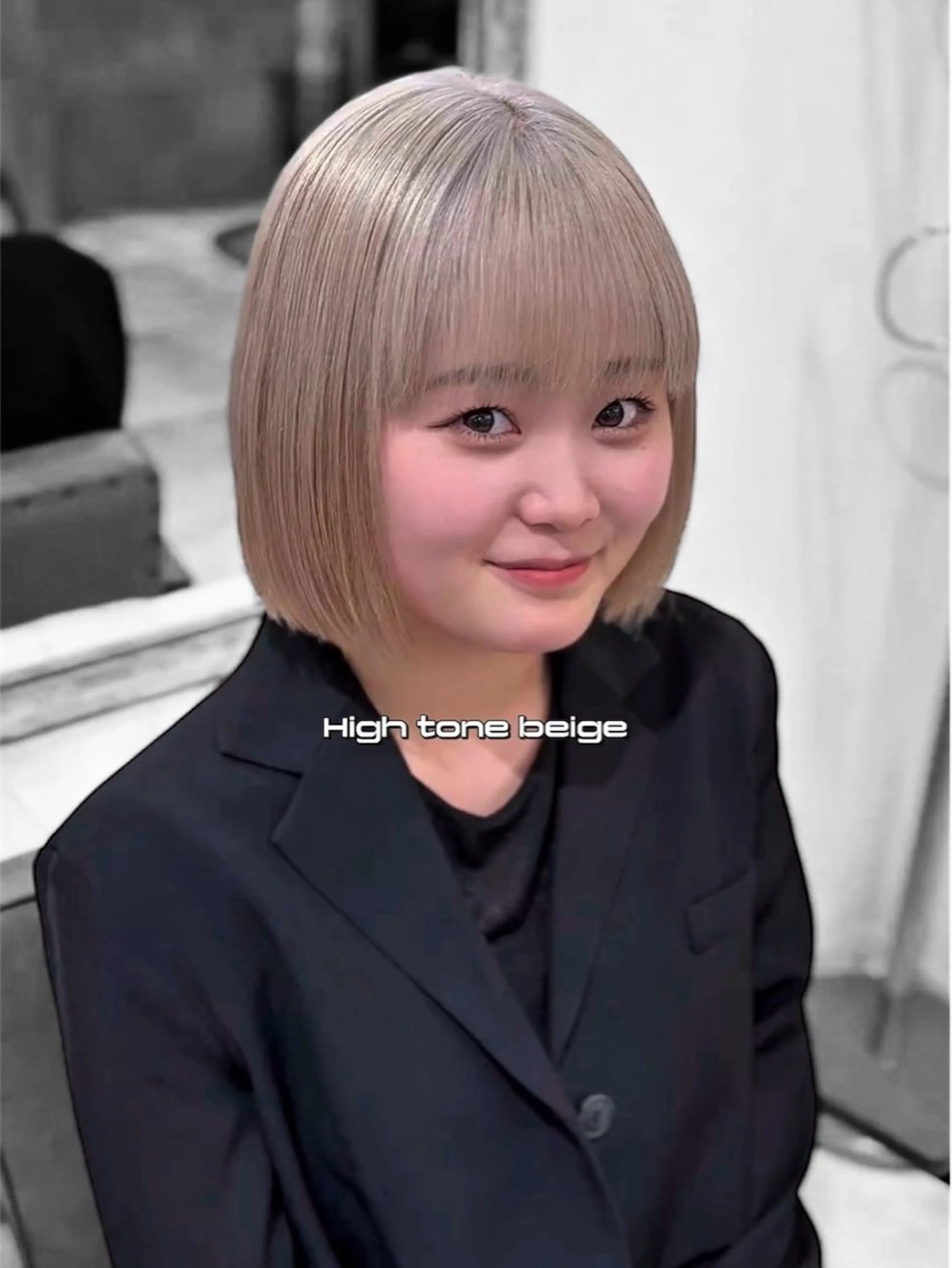 ミディアム カラー ベージュカラー ブリーチ ハイトーンカラー ハイトーンベージュ ヘアカラー トリートメント ura/デザイン/ ハイトーン/個性派のヘアスタイル