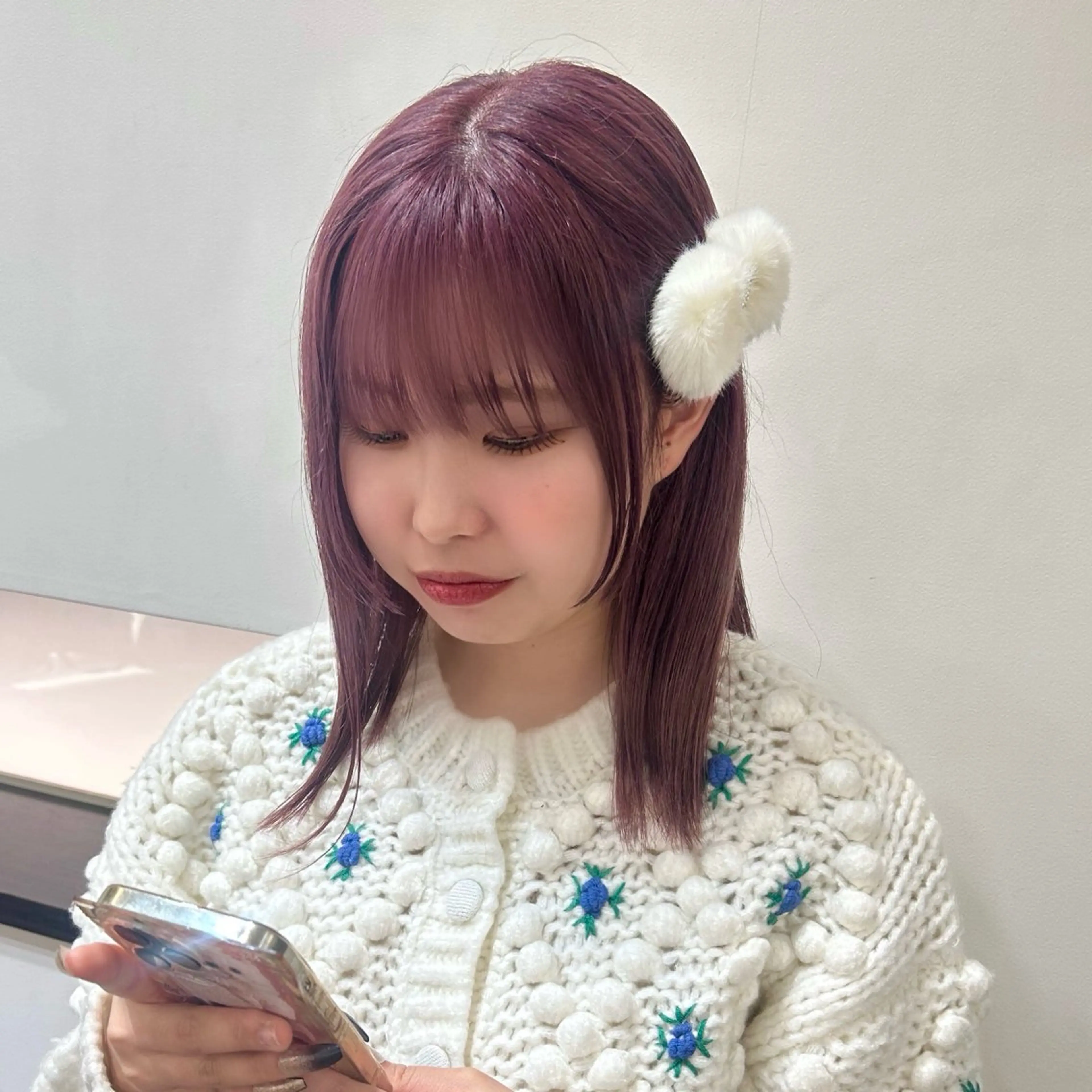 ミディアム カラー ブリーチ ヘアカラー トリートメント ❣️星野のあ❣️ 優しいダブルブリーチのヘアスタイル
