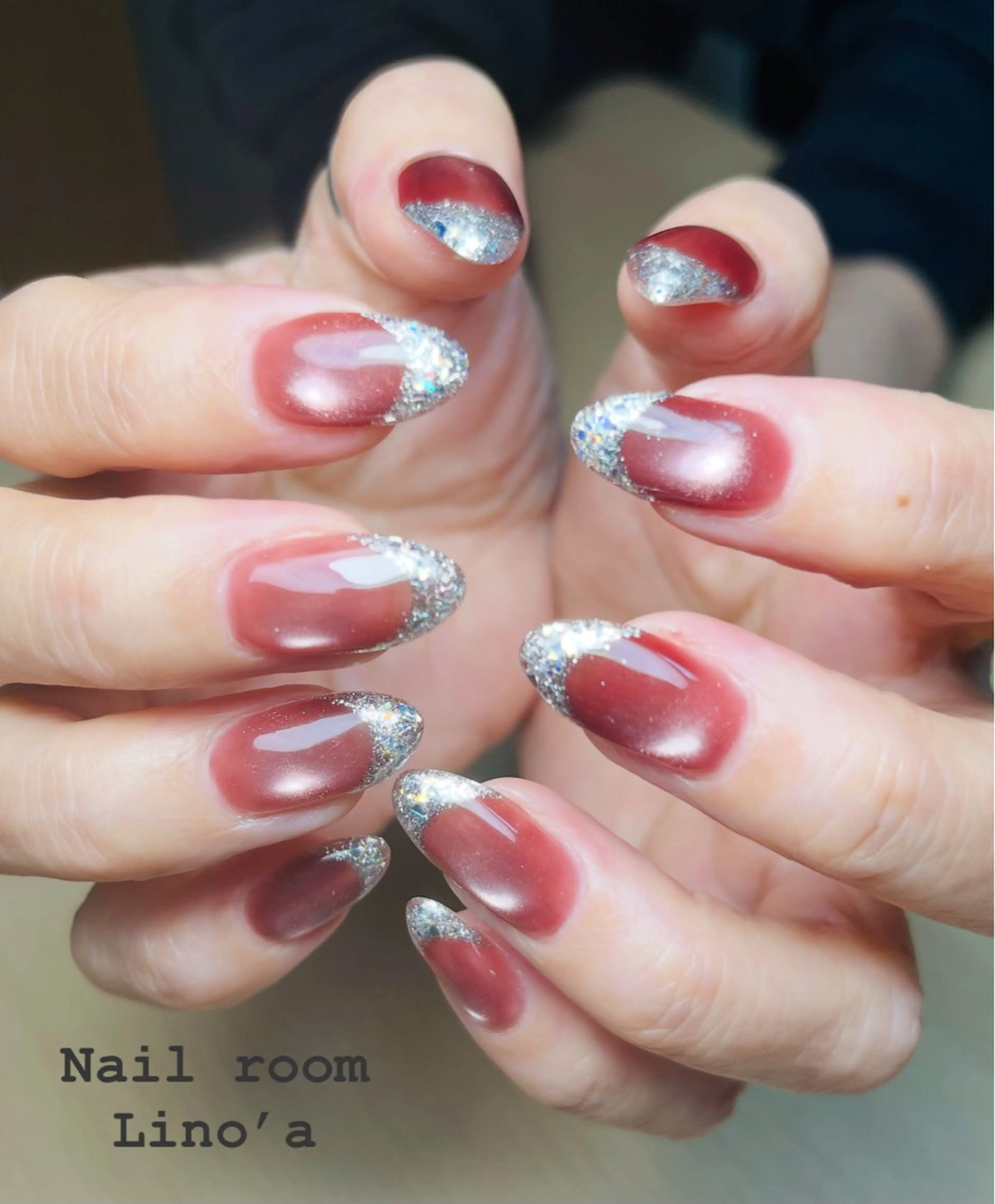 ネイル フレンチネイル ガラスフレンチ マグネットネイル ブライダルネイル ハンドネイル Nail room Lino’aのネイルデザイン