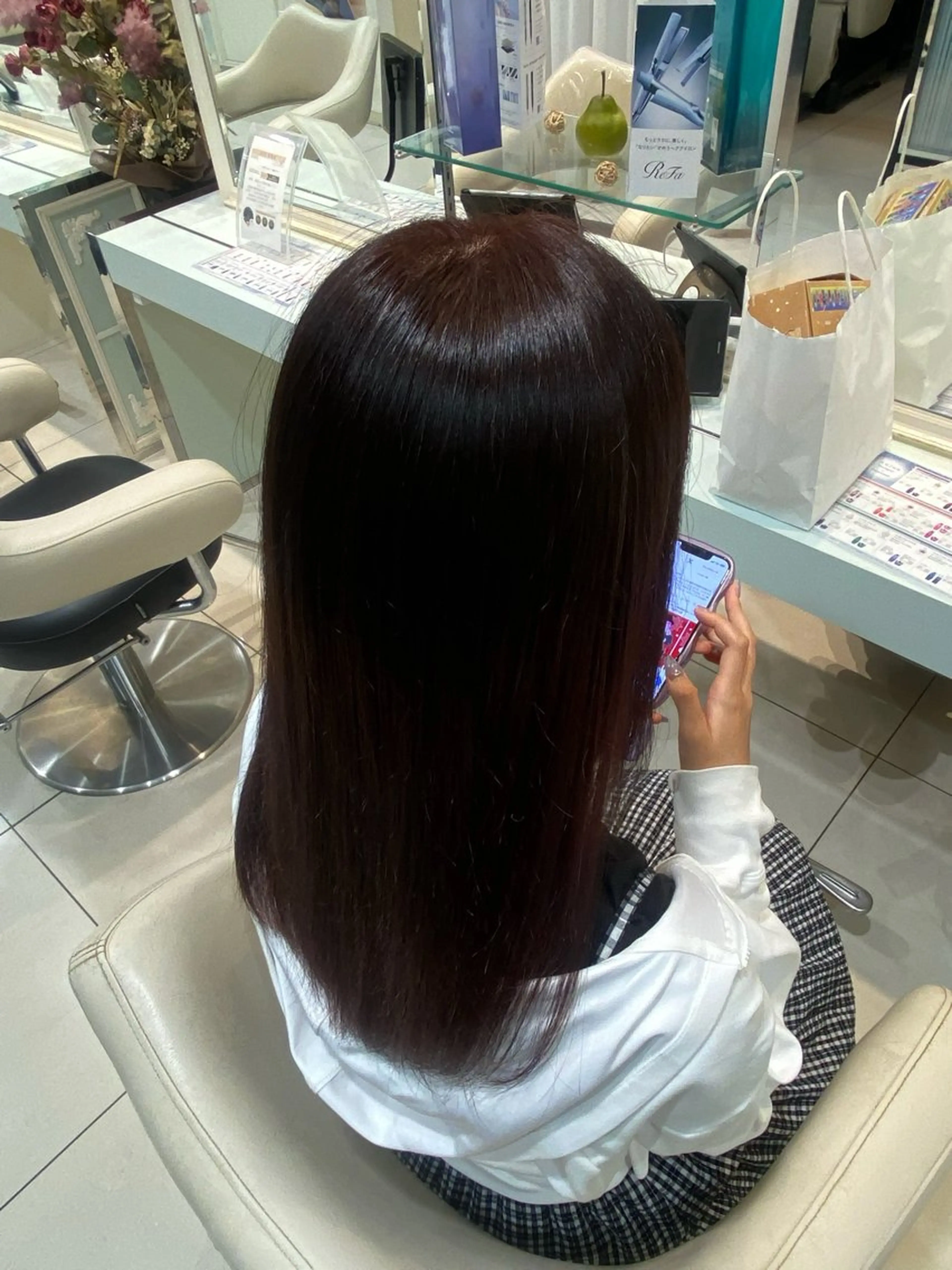 セミロング カラー セミロングパーマ 縮毛矯正 ゆきのヘアスタイル
