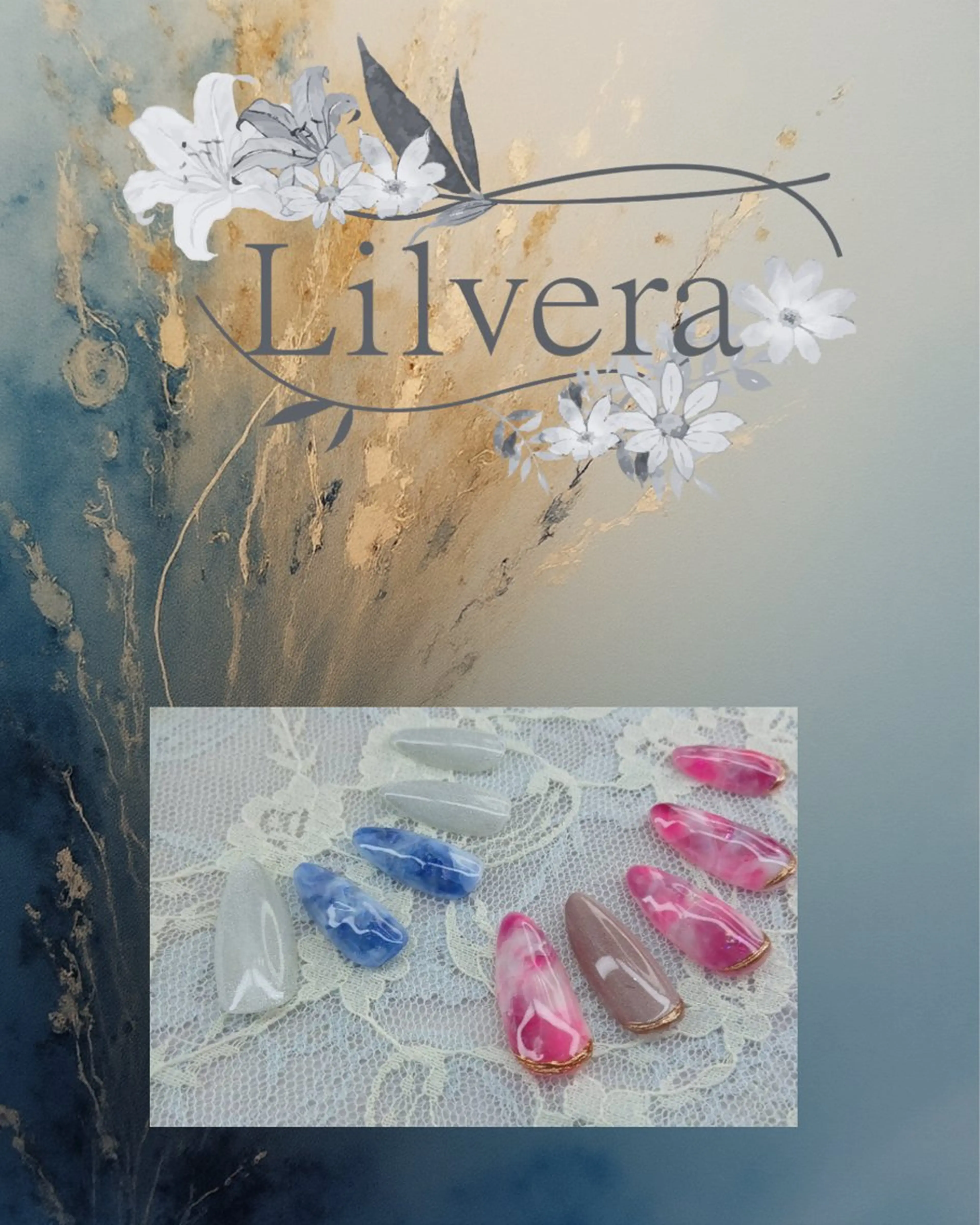 ネイル オーロラネイル 韓国ネイル マグネットネイル ミラーネイル シルバー ハンドネイル Lilvera所属・中村 春菜のネイルデザイン