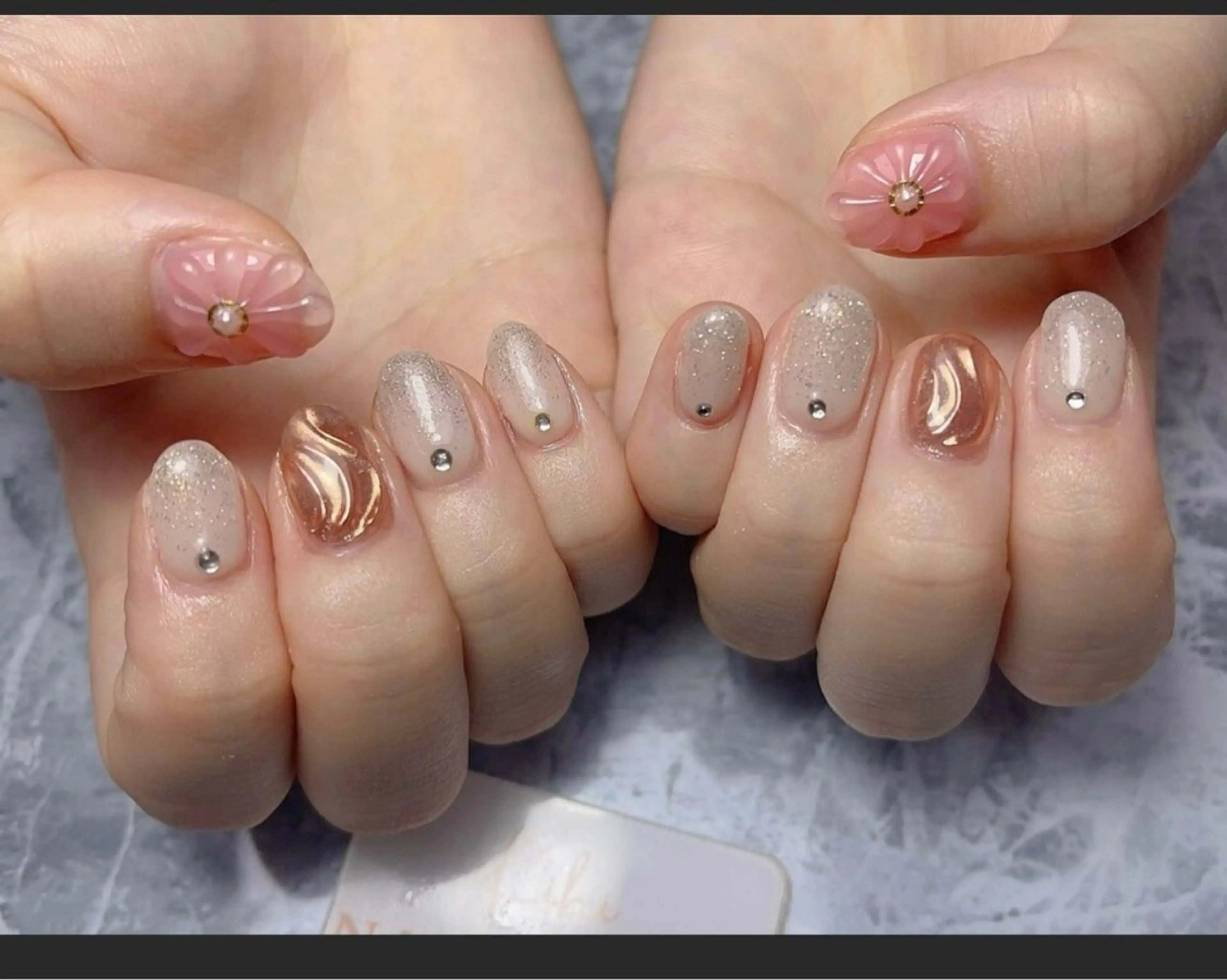 ネイル アートネイル フレンチネイル ジェルネイル グラデーション 韓国ネイル Nail Salon ワンダフルのネイルデザイン