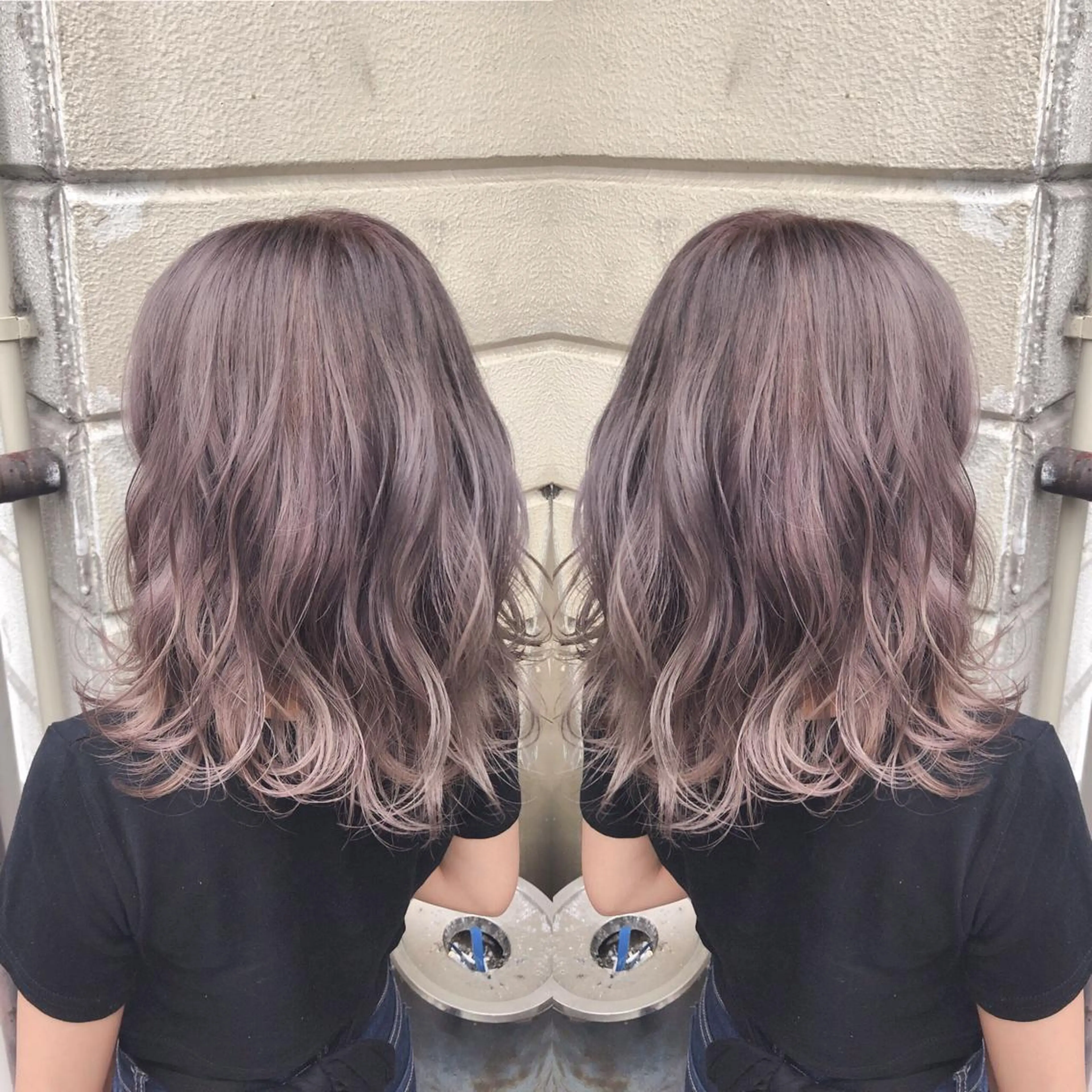 ミディアム カラー kr2s アメ村のヘアスタイル