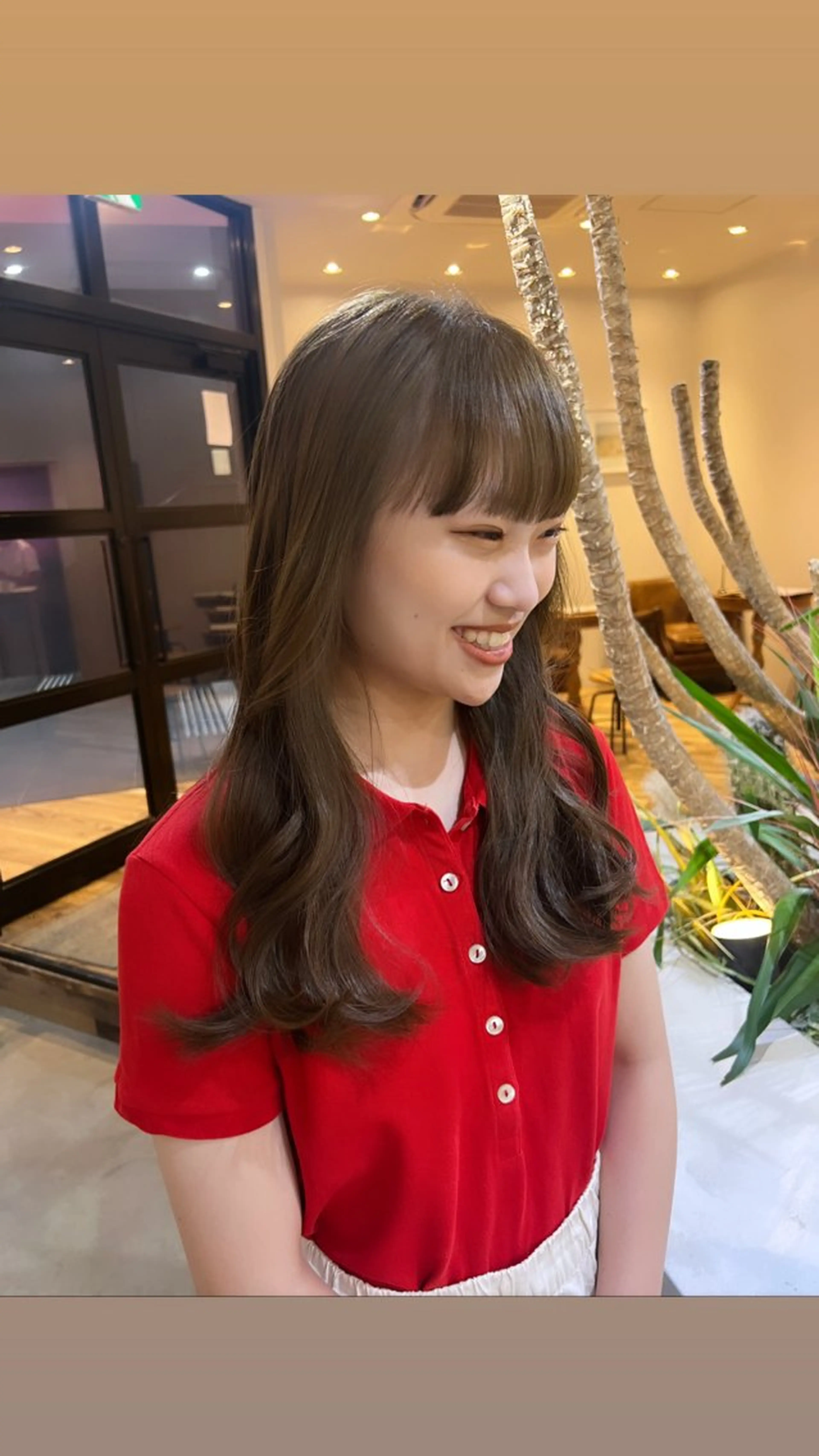 ロング カラー オリーブカラー beleefric 🩵黒木芽衣のヘアスタイル