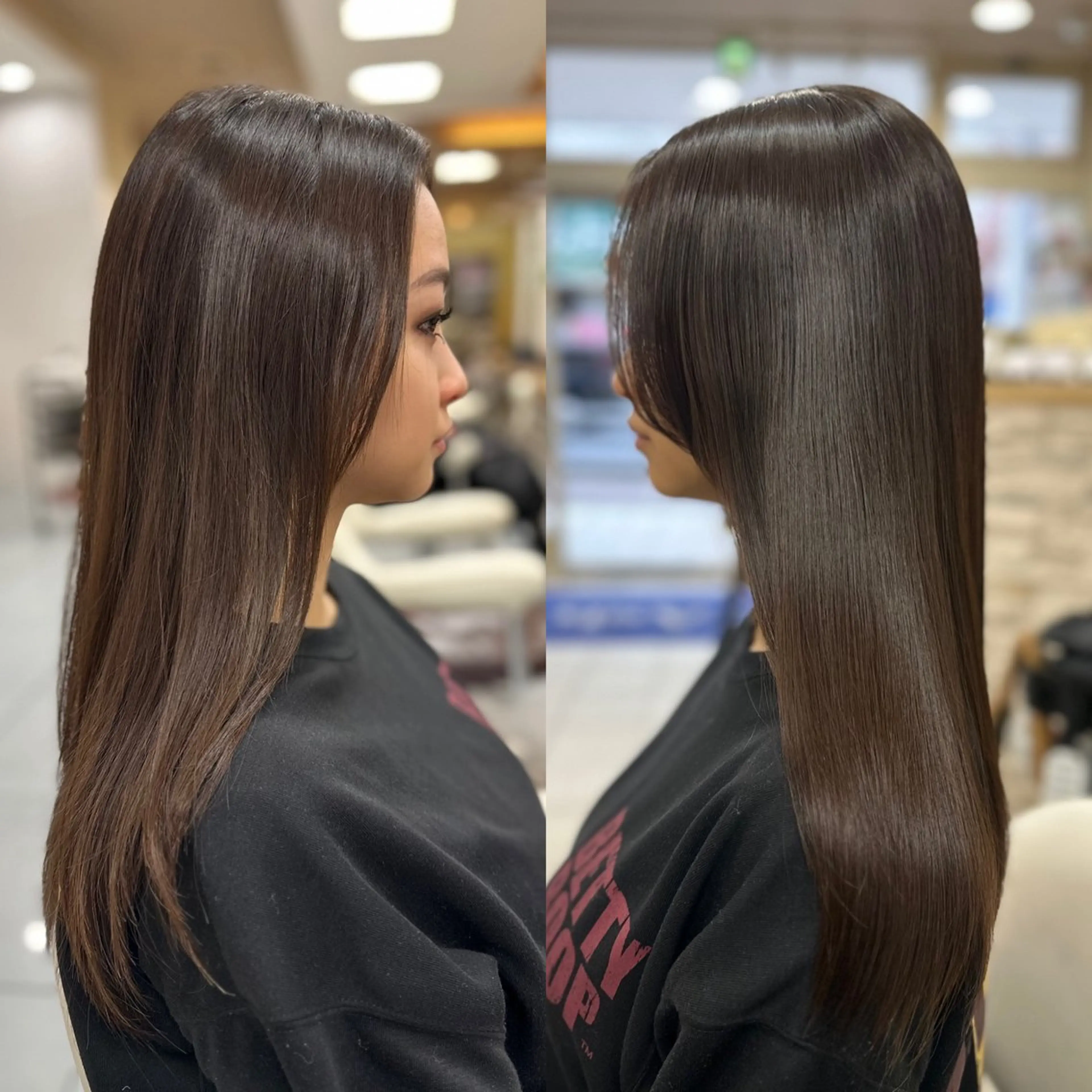 ロング パーマ 縮毛矯正 トリートメント 髪質改善🍏縮毛矯正 /ブリーチ矯正岡部のヘアスタイル