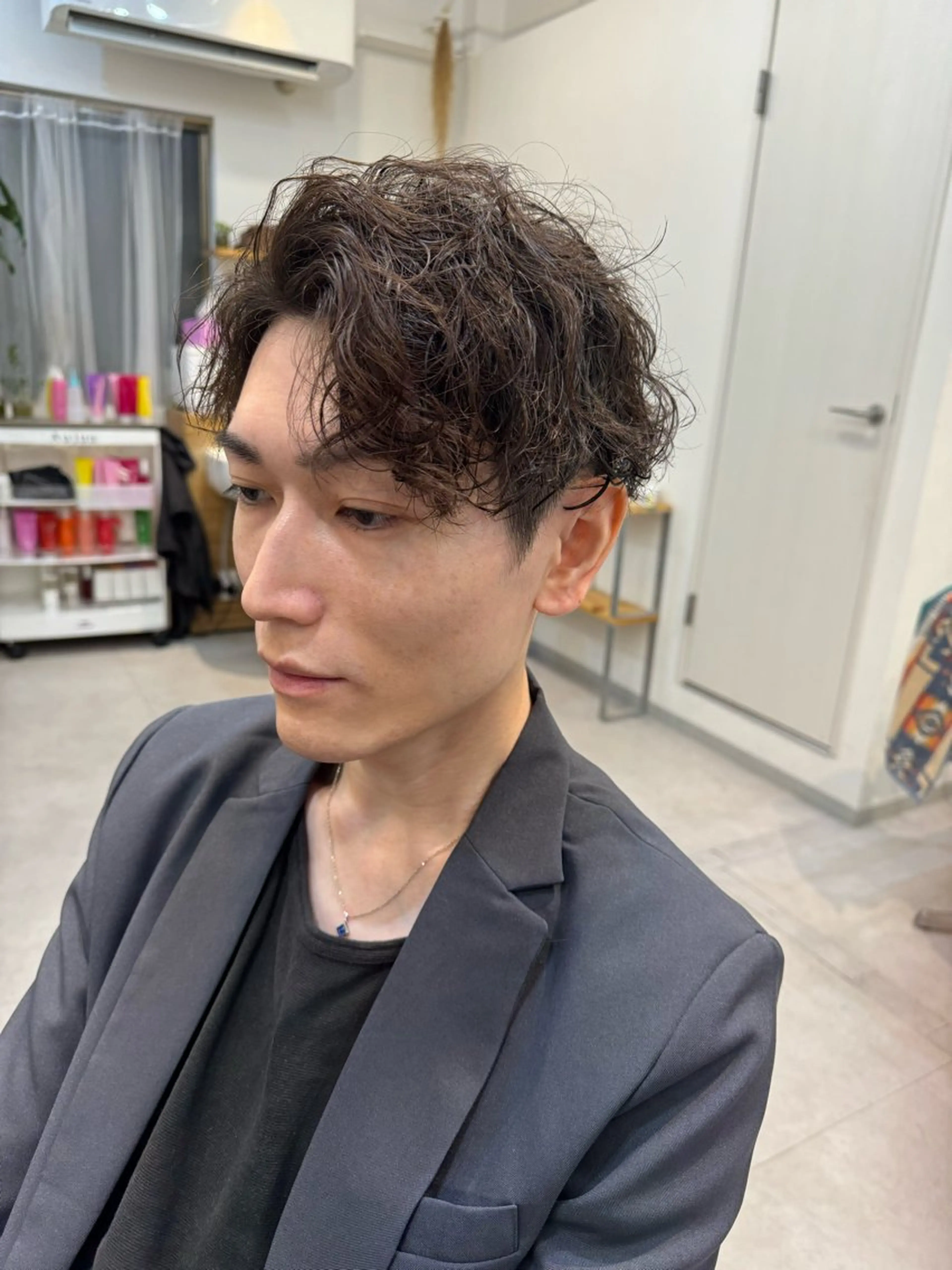 ミディアム パーマ メンズ カット パーマ トリートメント Dxxxx III所属・オシャレ女性目線の 大人メンズ❁⃘*.ﾟのヘアスタイル