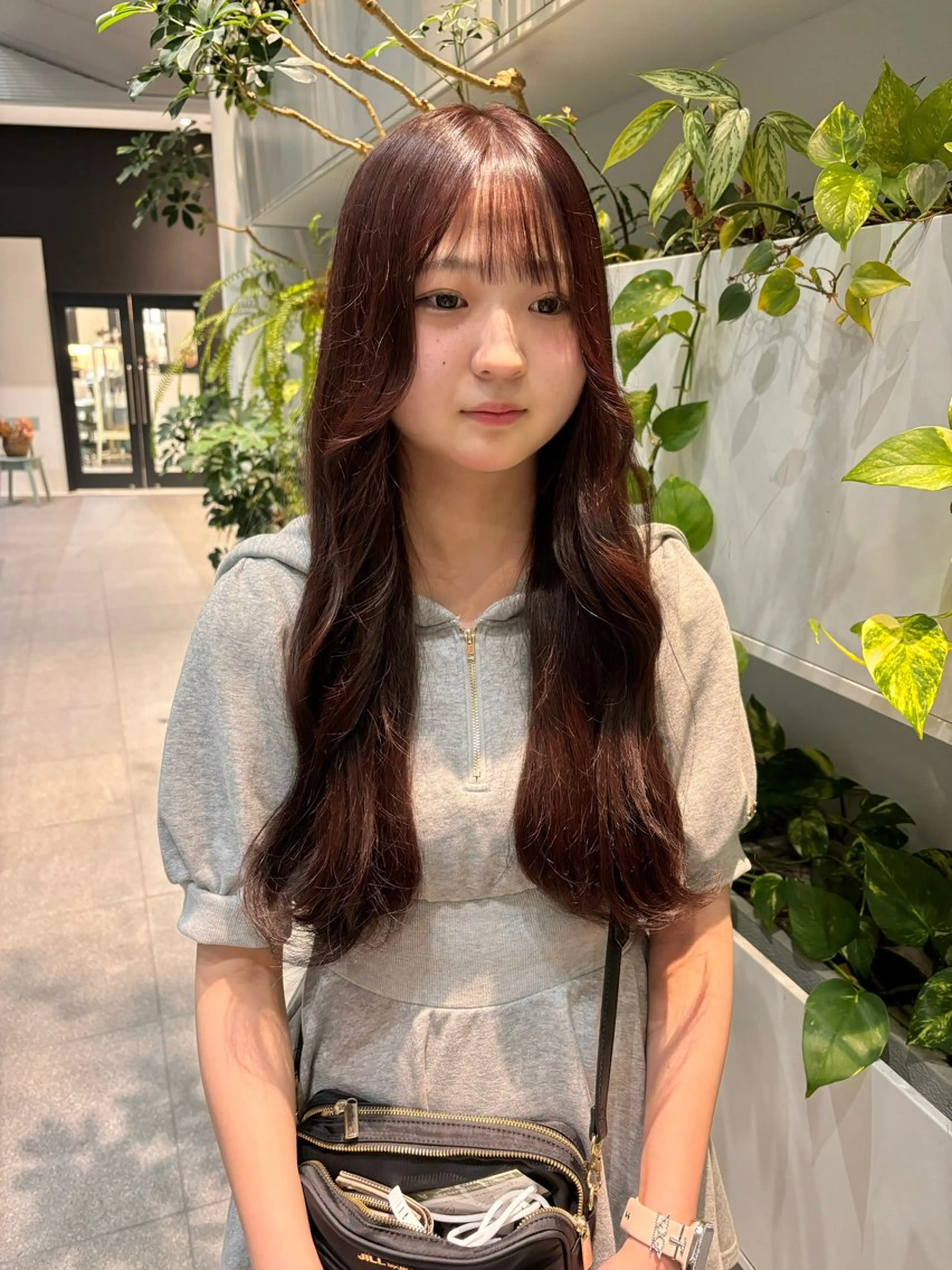 ロング カラー 黒髪 ラベンダーカラー ピンクカラー ピンクラベンダー ヘアカラー くさかみさき🌼暖色 /韓国風/オタク🌼のヘアスタイル