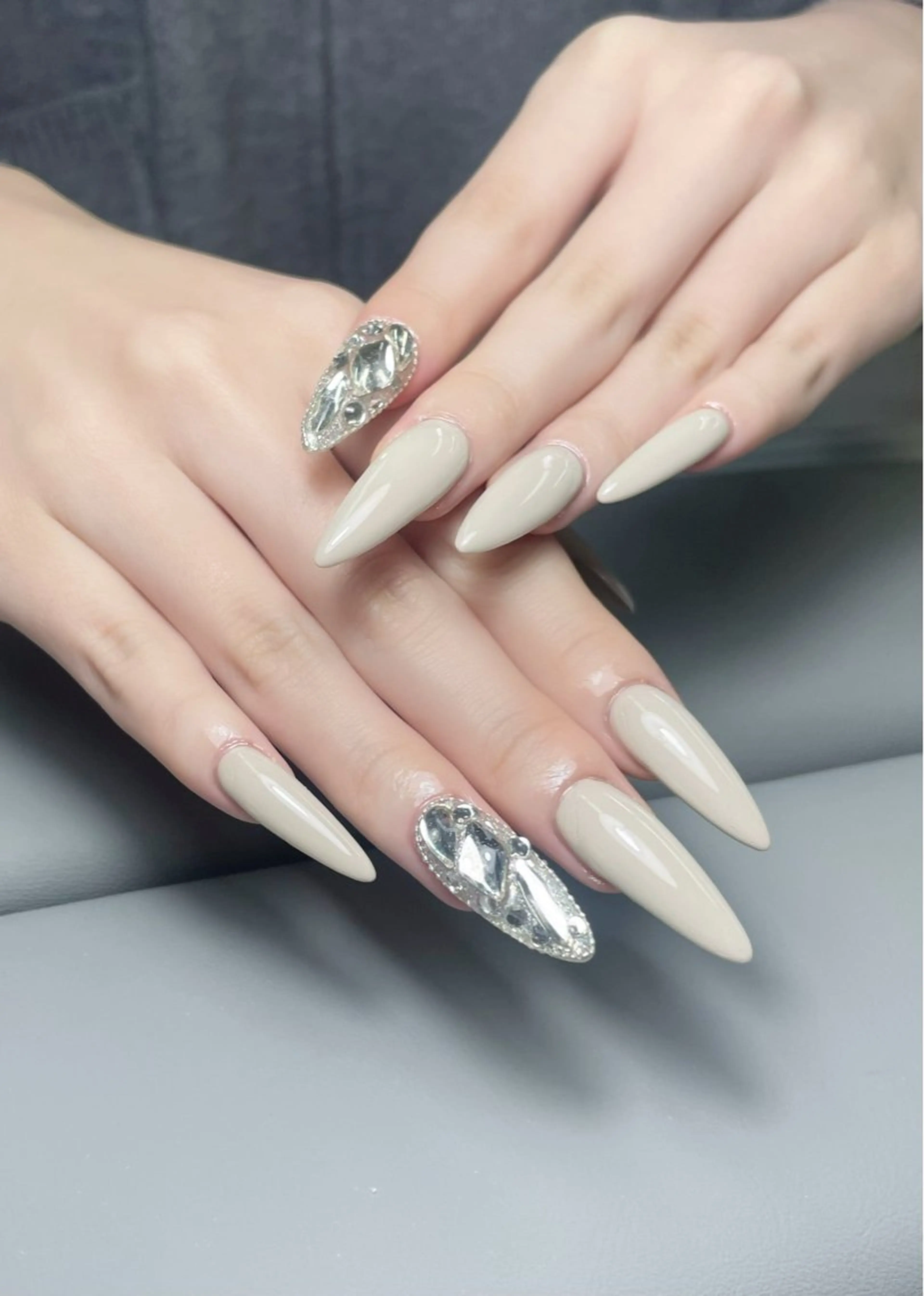 長さだし、2本アート(ストーン、パーツ付け放題)の写真