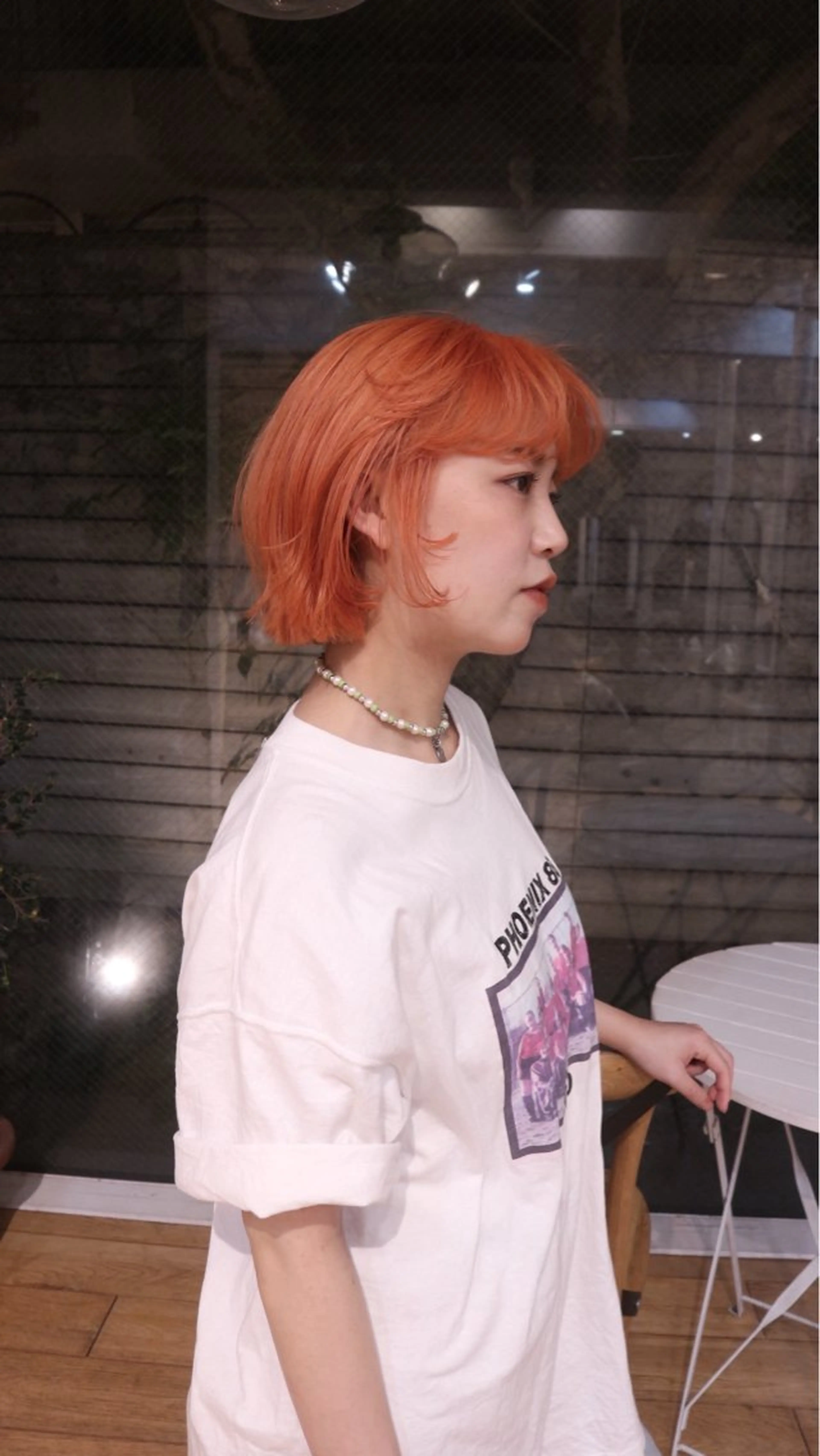 ショート カラー オレンジ ヘアカラー 来美 / クルミのヘアスタイル