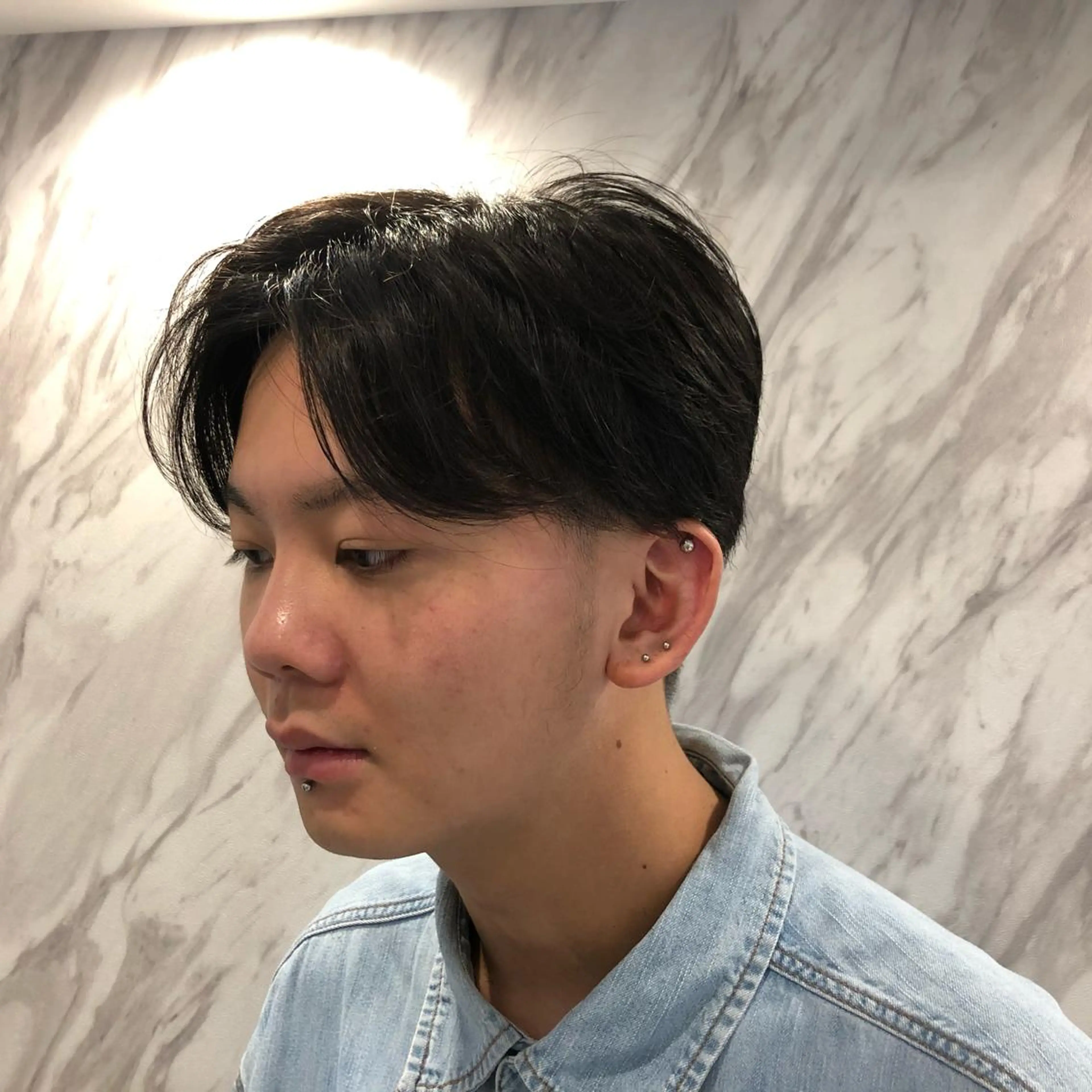 ミディアム メンズ カット 🐠寒色系×パーマ 櫻井　麿偉🐏のヘアスタイル