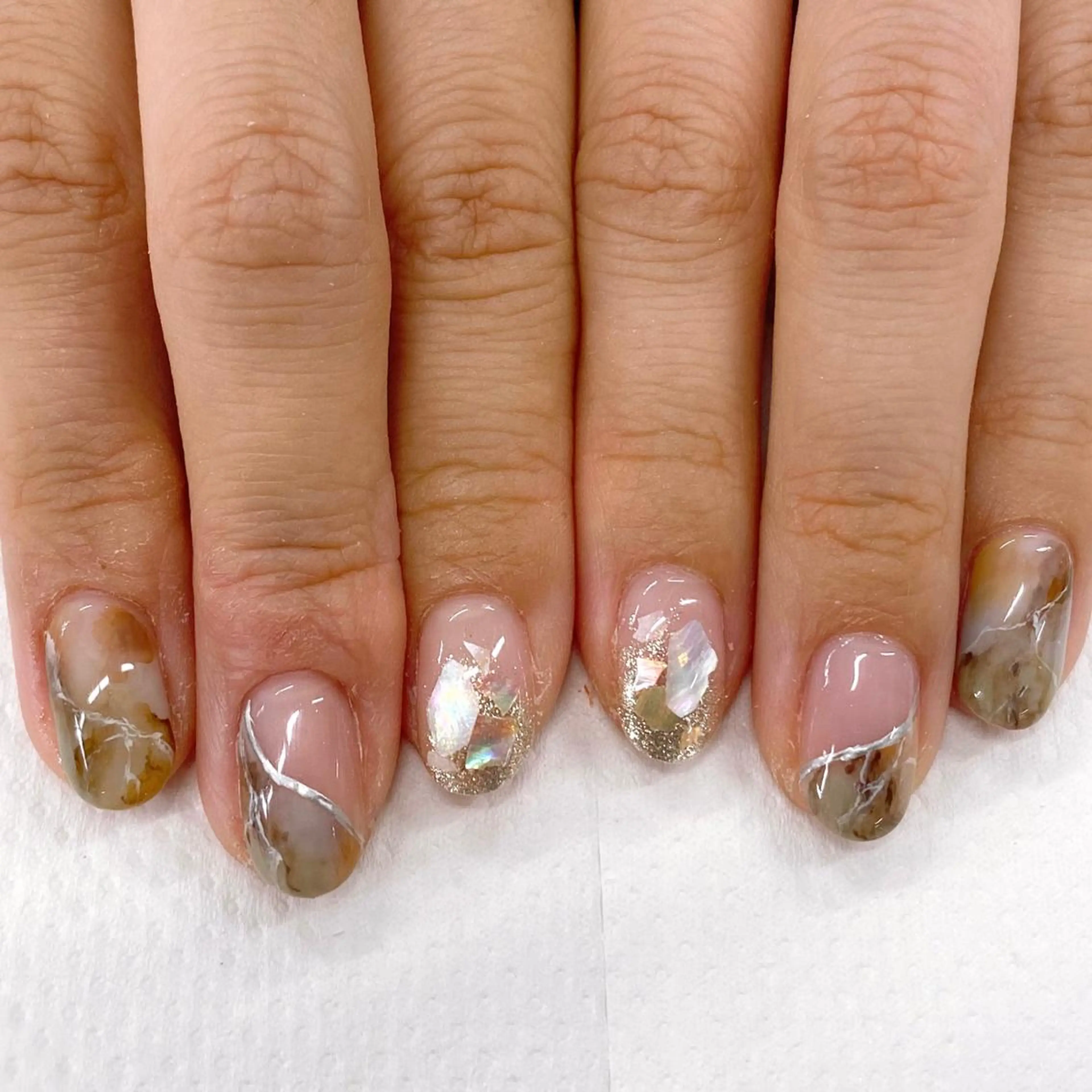 ネイル 大理石ネイル(マーブル) 巻き爪補正 Umber　Miyaのネイルデザイン