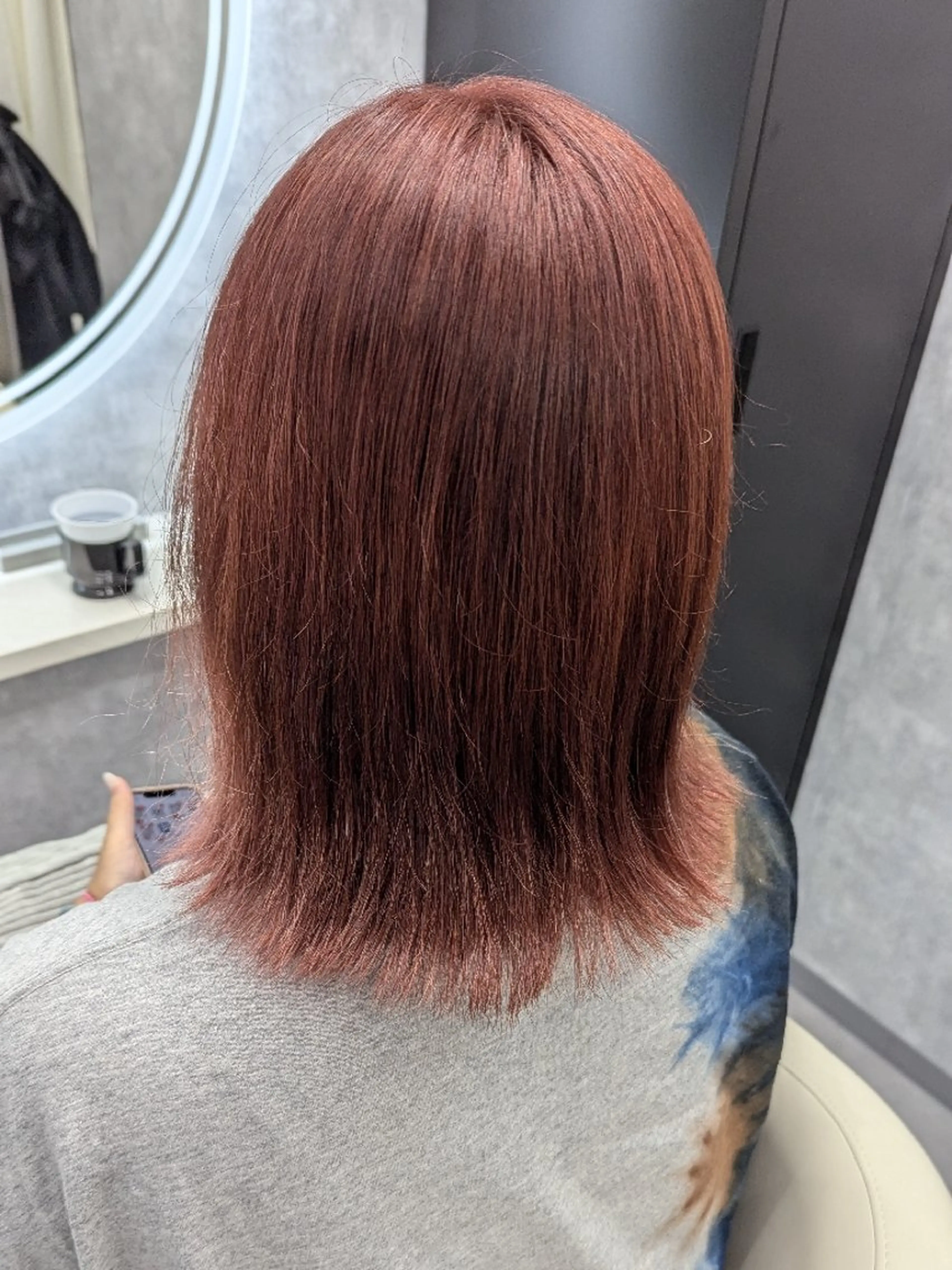 ミディアム カラー ブリーチ ケアブリーチ レッドカラー 🩶MIYU🩶 うるつやカラー୨୧のヘアスタイル