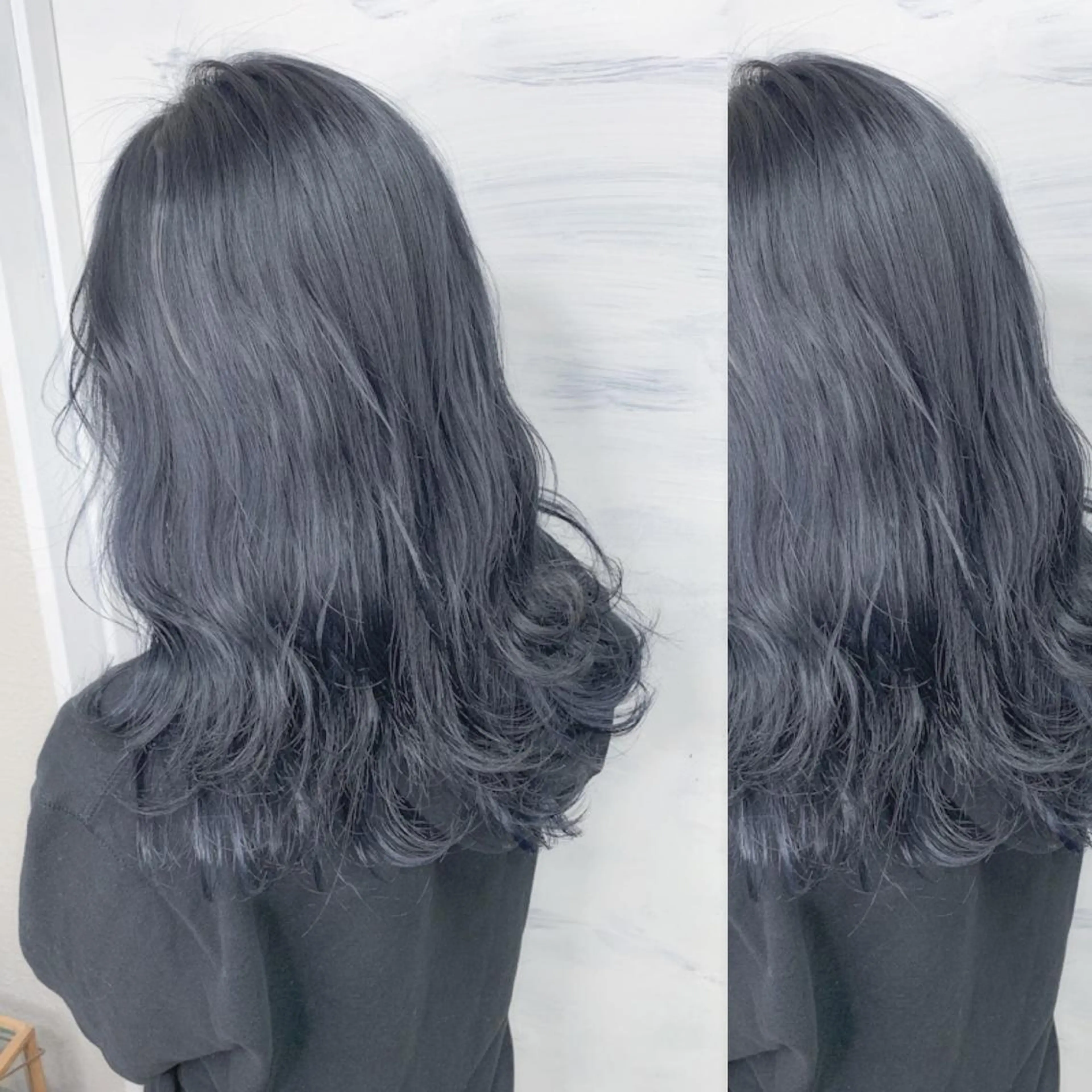 ミディアム カラー アディクシーカラー ブルーカラー ハイライトカラー ハイライト ヘアカラー BOX mico.のヘアスタイル