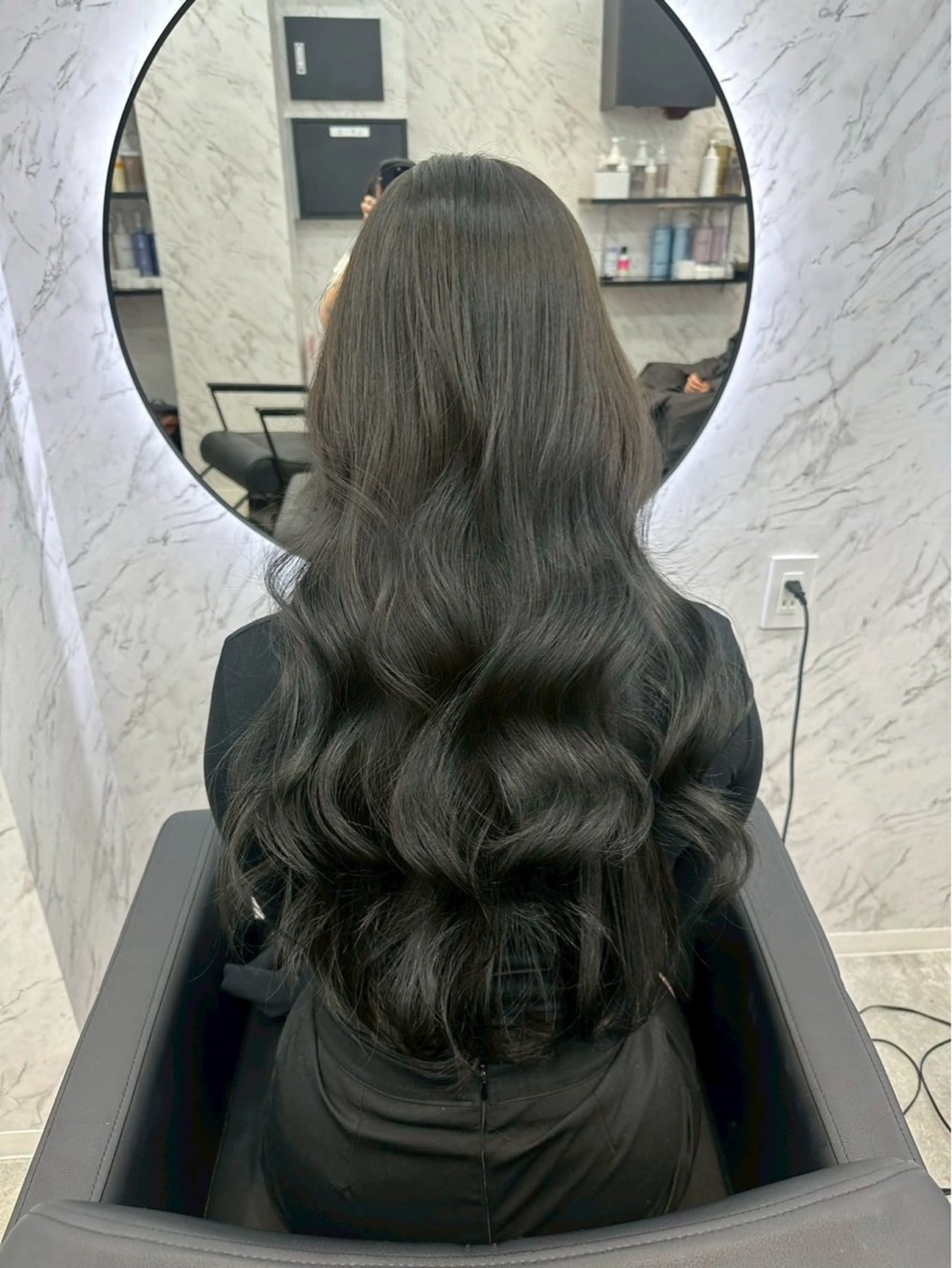 ロング カラー グレージュ オリーブグレージュ オリーブグレー ヘアカラー 韓国艶カラー 🇰🇷💎MIUのヘアスタイル