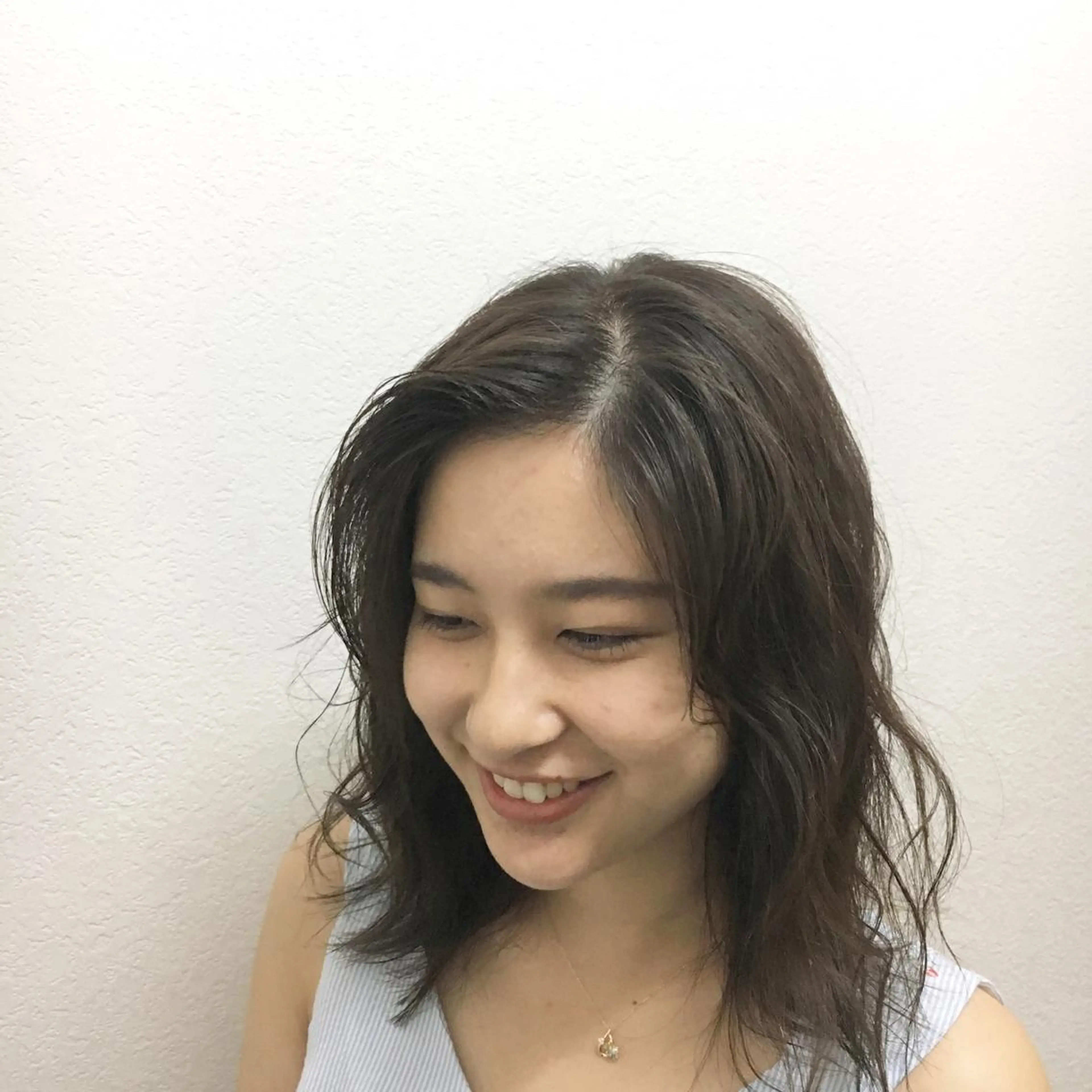 ミディアム カラー アディクシーカラー グレージュ JIL BLAN 京都のヘアスタイル