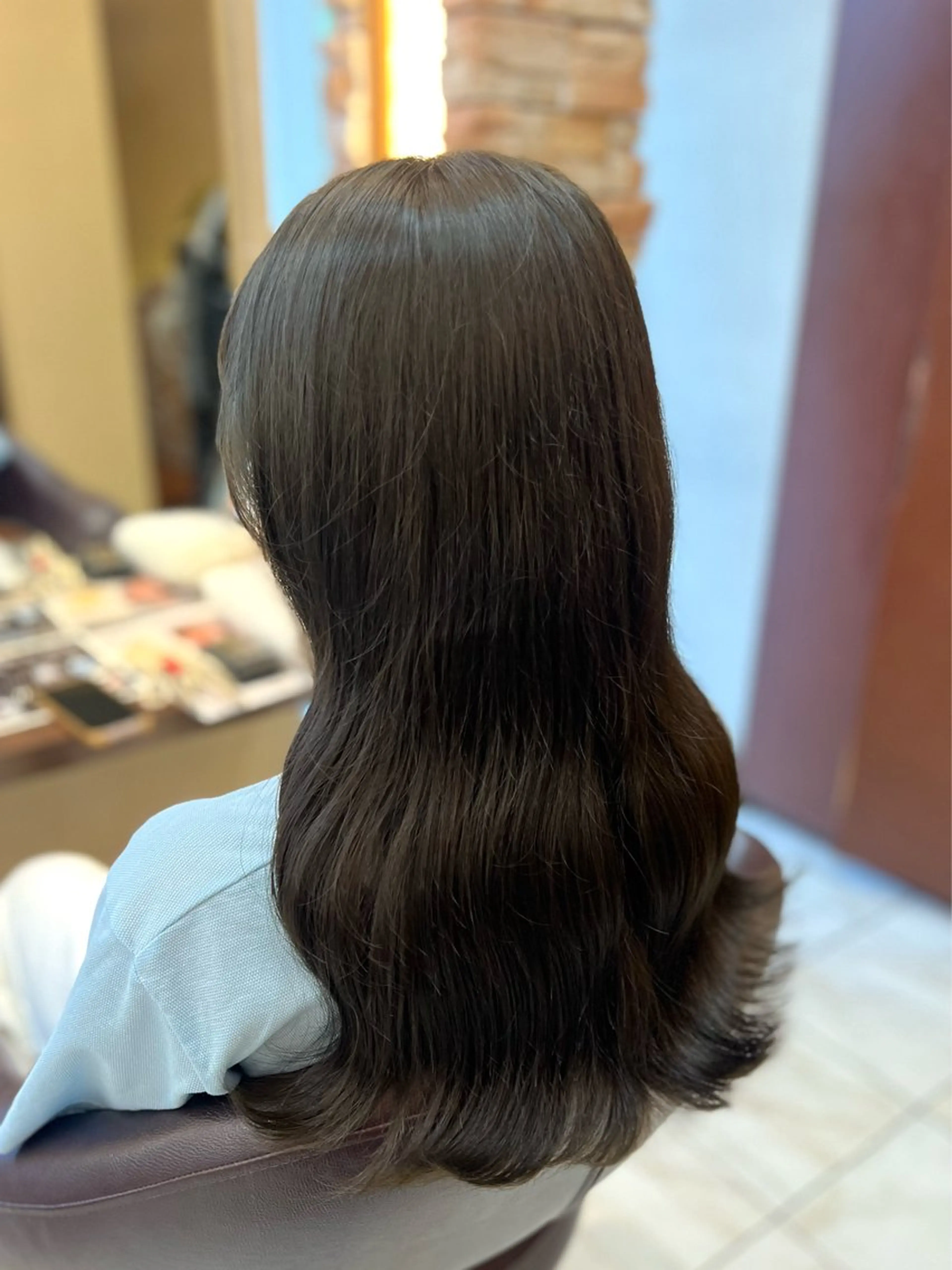 ロング カラー オリーブカラー カット ヘアカラー トリートメント 🫧艶カラー 🫧Rione.のヘアスタイル