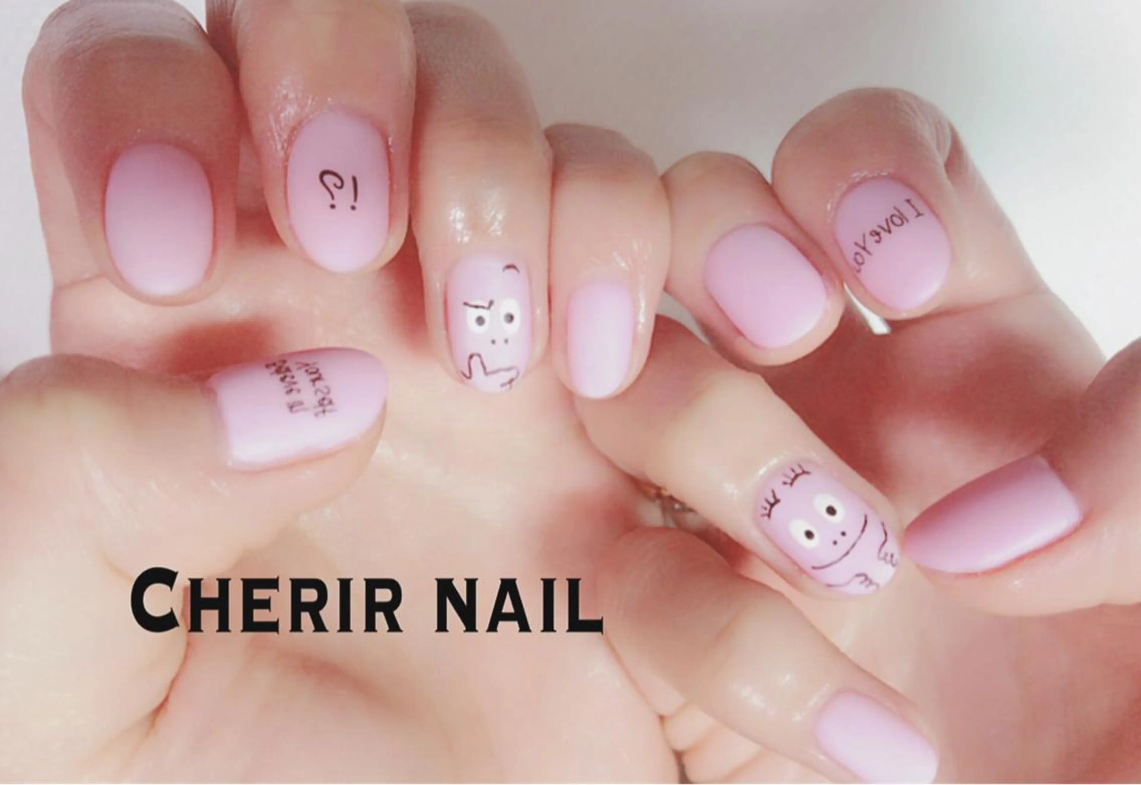 ネイル アートネイル マットネイル ワンカラーネイル ピンク ショートネイル ハンドネイル Cherirnail kaoriのネイルデザイン