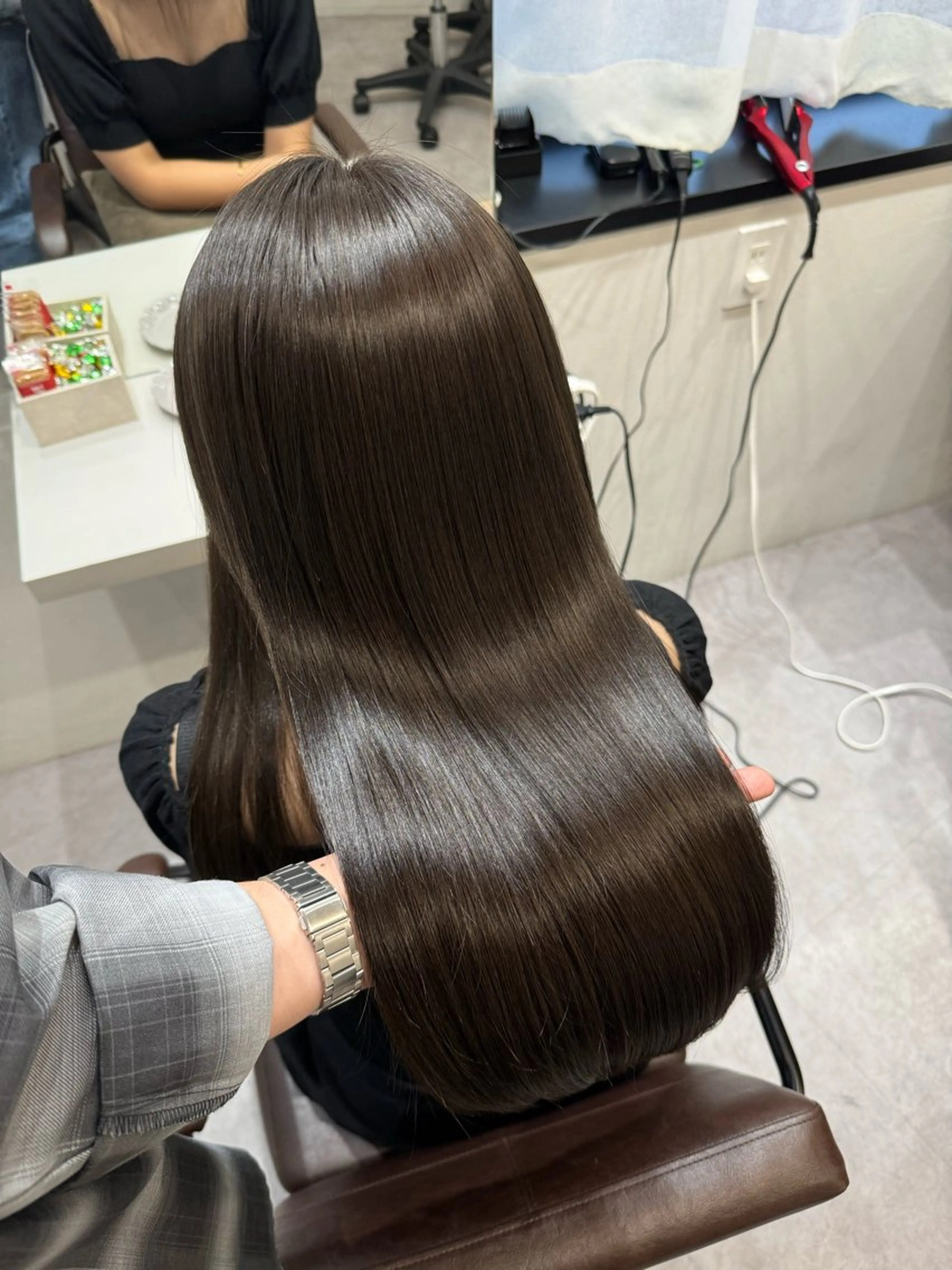 ロング 髪質改善 縮毛矯正 トリートメント 酸性ストレート カット ヘアカラー 縮毛矯正 トリートメント 髪質改善×縮毛矯正 Core梅田　片山のヘアスタイル