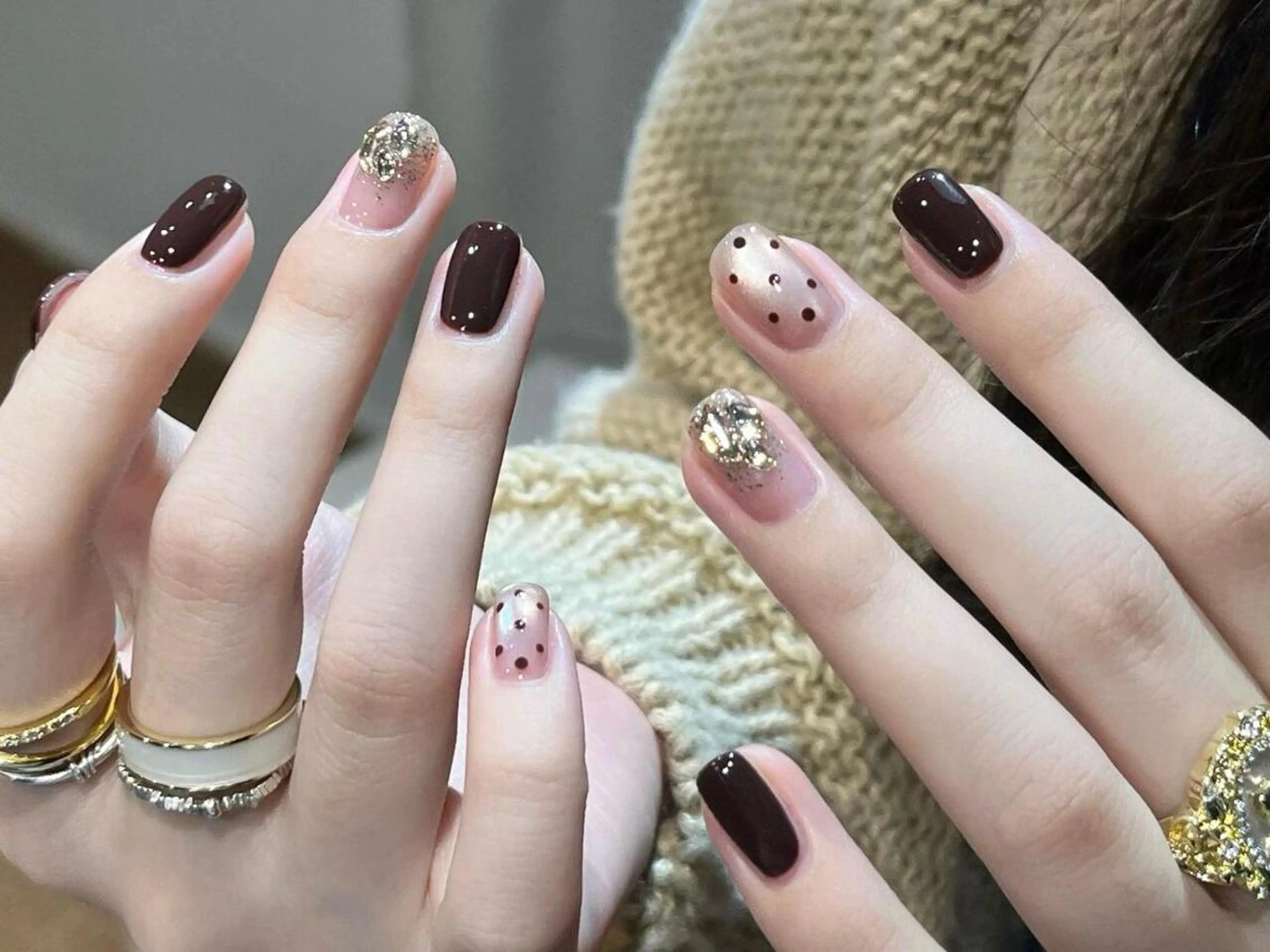 ネイル アートネイル オーロラネイル キラキラネイル 韓国ネイル 持ち込み ユ ズのネイルデザイン