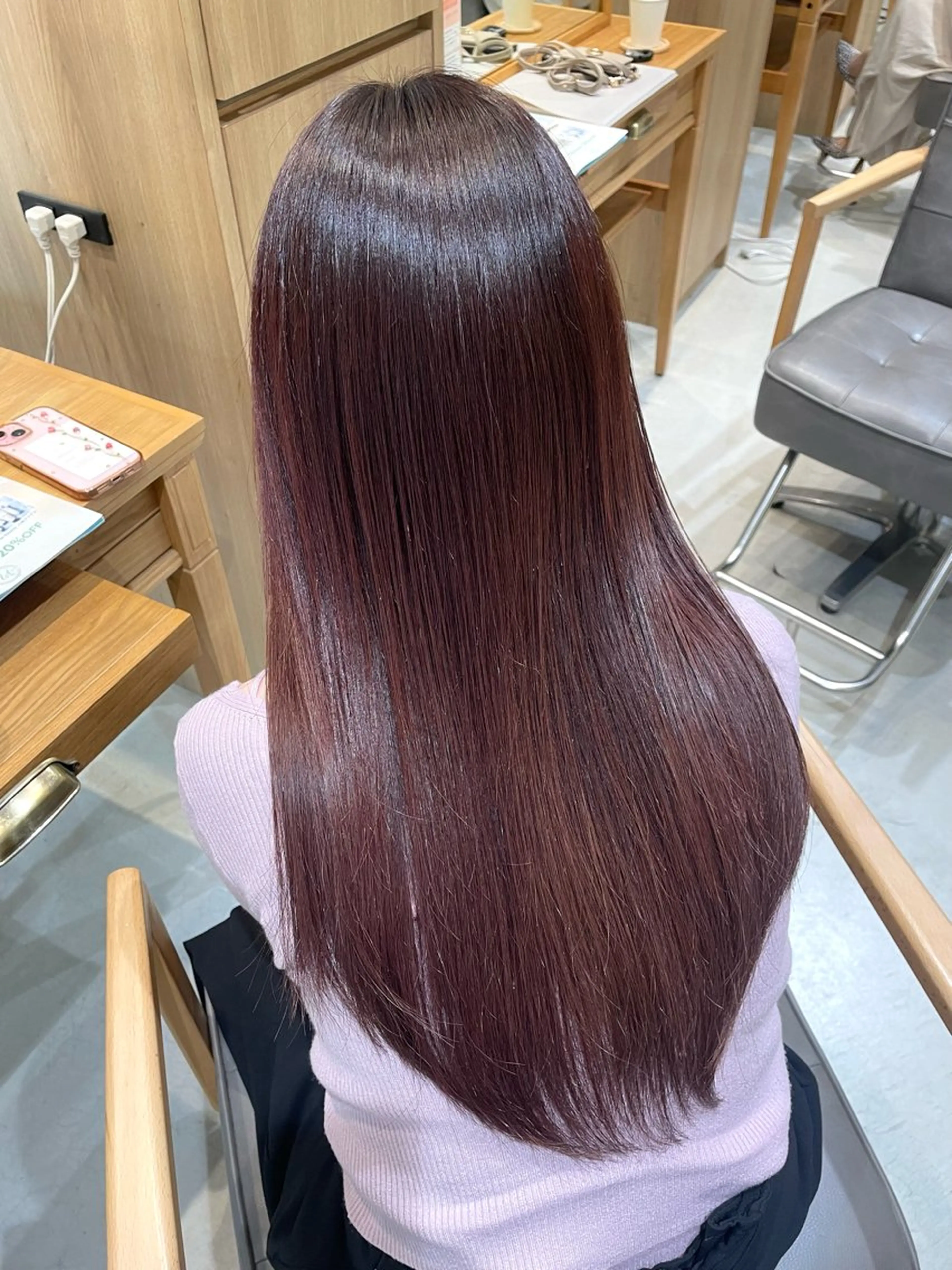 カラー ラベンダーカラー ピンクカラー ピンクラベンダー 植手 莉菜のヘアスタイル