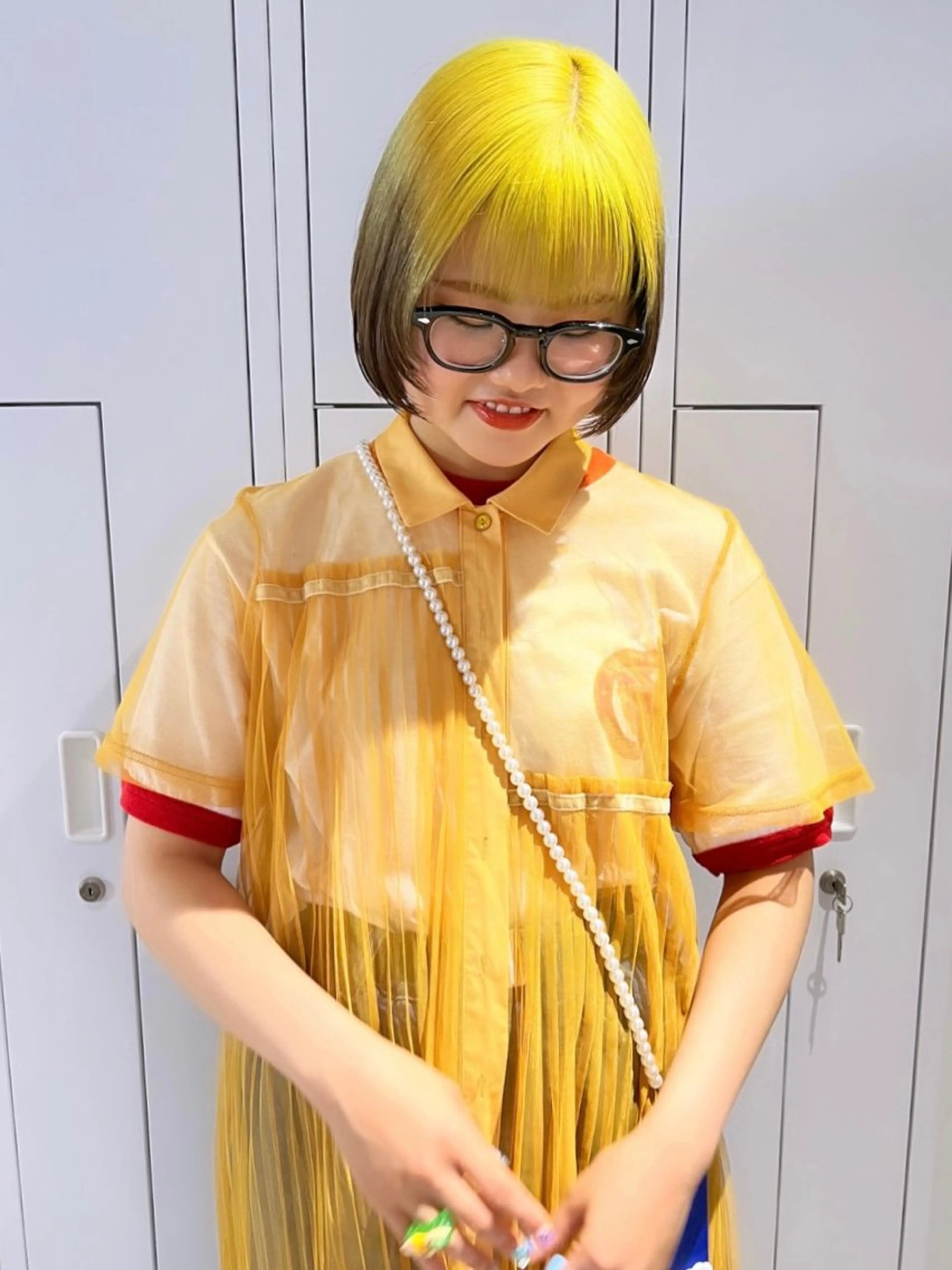 ショート カラー ブリーチ ケアブリーチ 透明感カラー デザインカラー ダブルカラー nendo_hair所属・ハイトーン/ブリーチ レイヤーsonokaのヘアスタイル