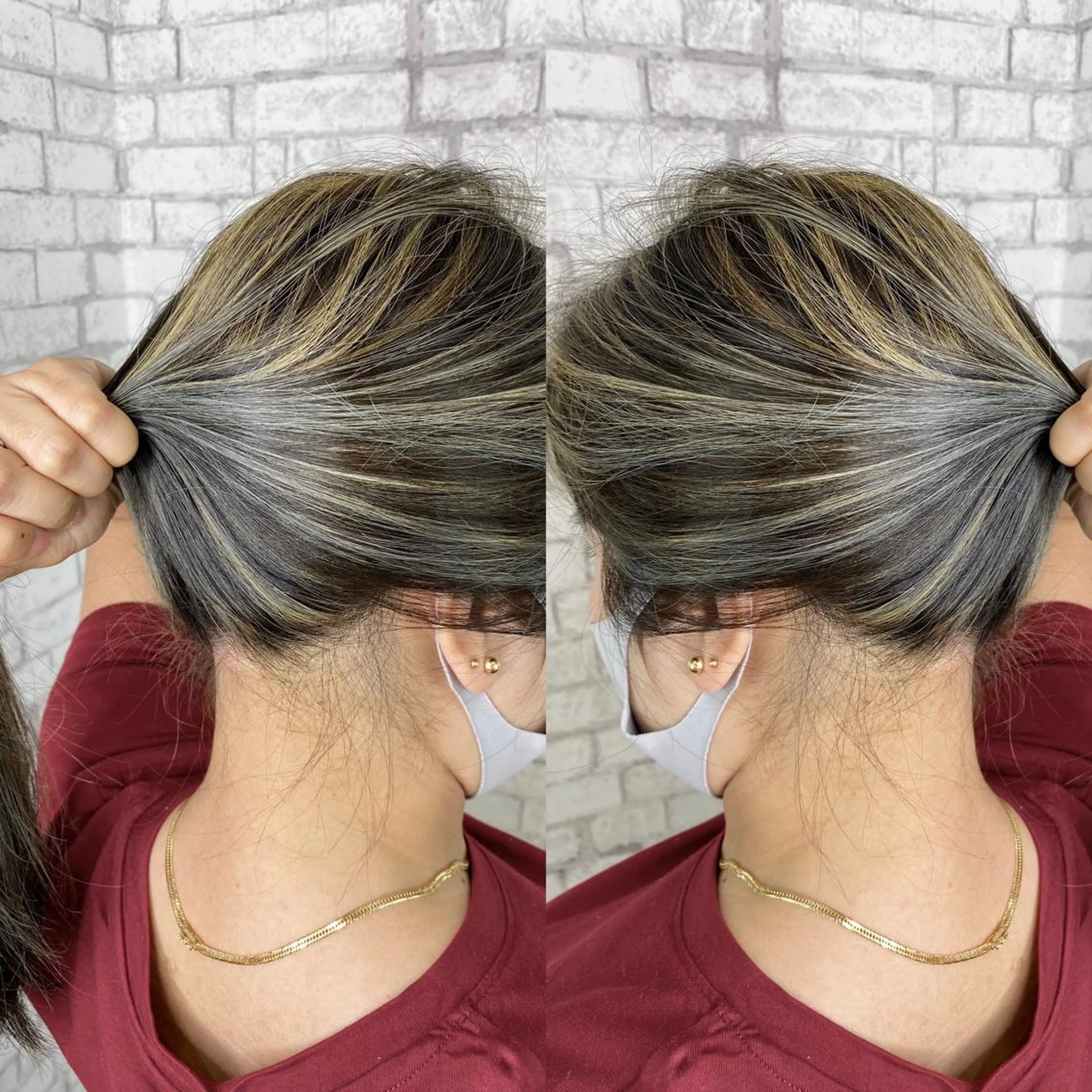 セミロング ハイライト ヘアカラー ショートが得意✂️ 藤城建太のヘアスタイル