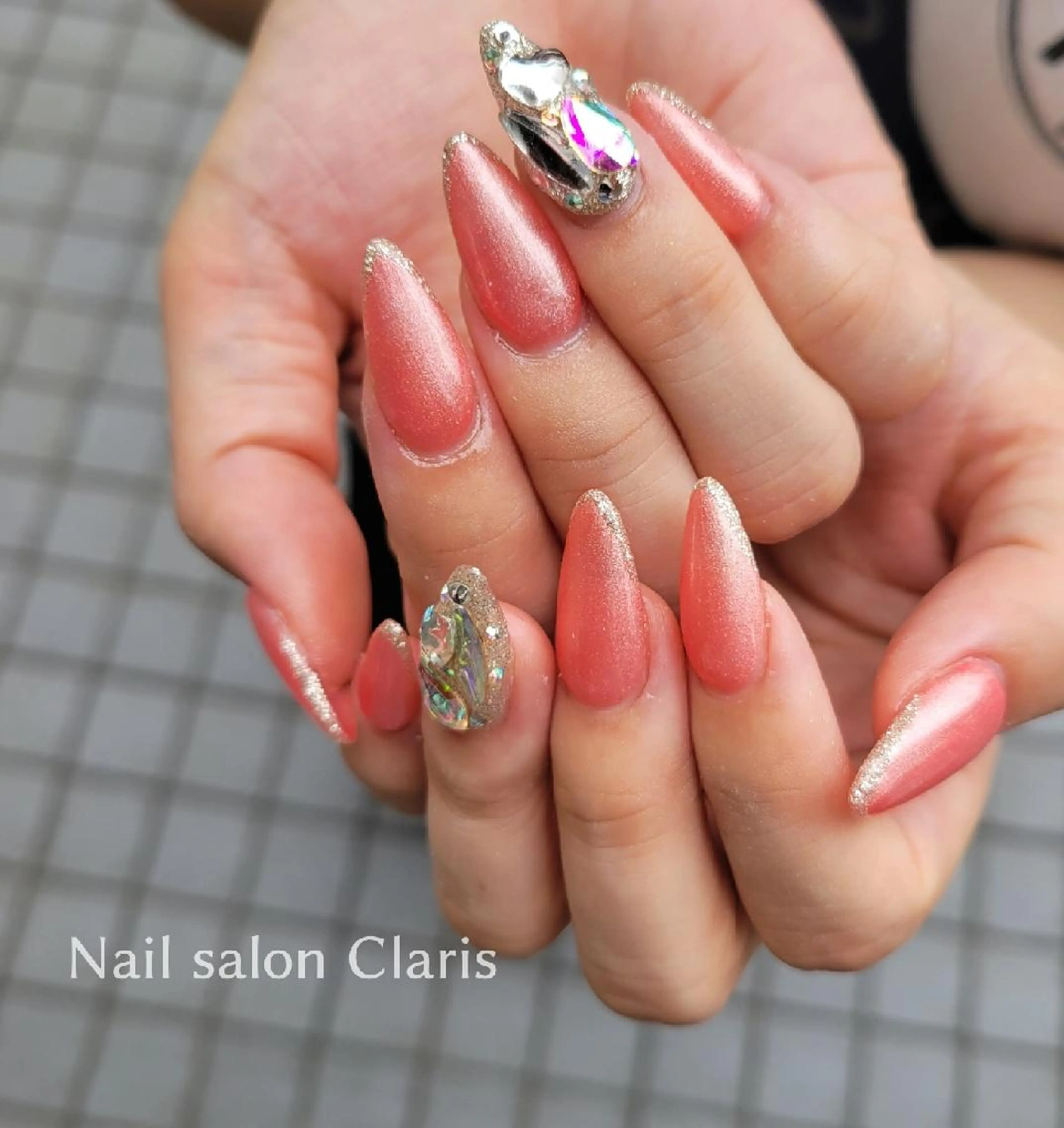 ロング ネイル スカルプネイル シンプルネイル Nailsalon Claris所属・Nailsalon Clarisのネイルデザイン
