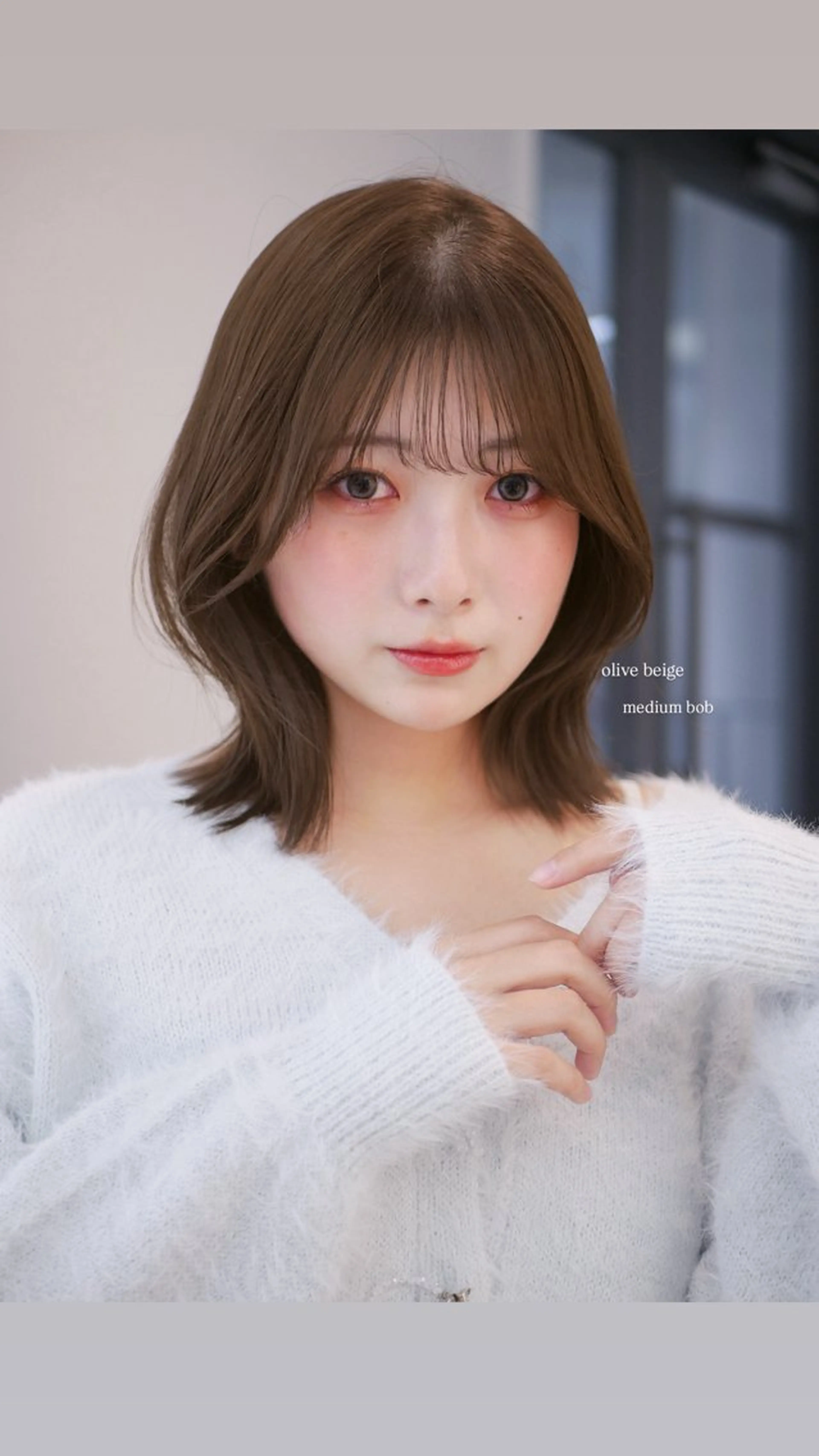 ミディアム カット ばんちなつ / ボブ/透明感カラーのヘアスタイル