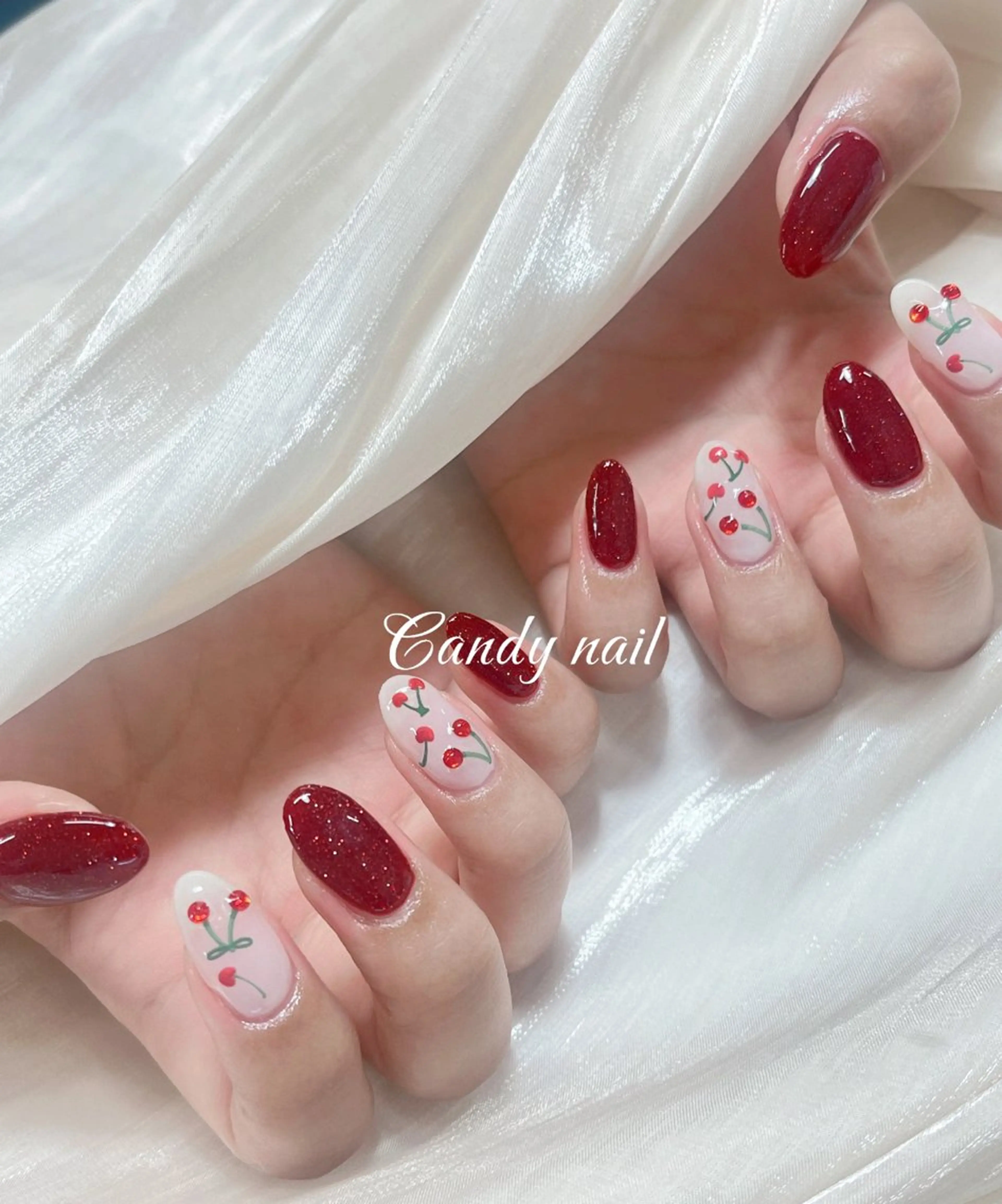 ネイル ジェルネイル 持ち込み ワンカラーネイル ハンドネイル candy nail 韓国風ワンホンネイルのネイルデザイン