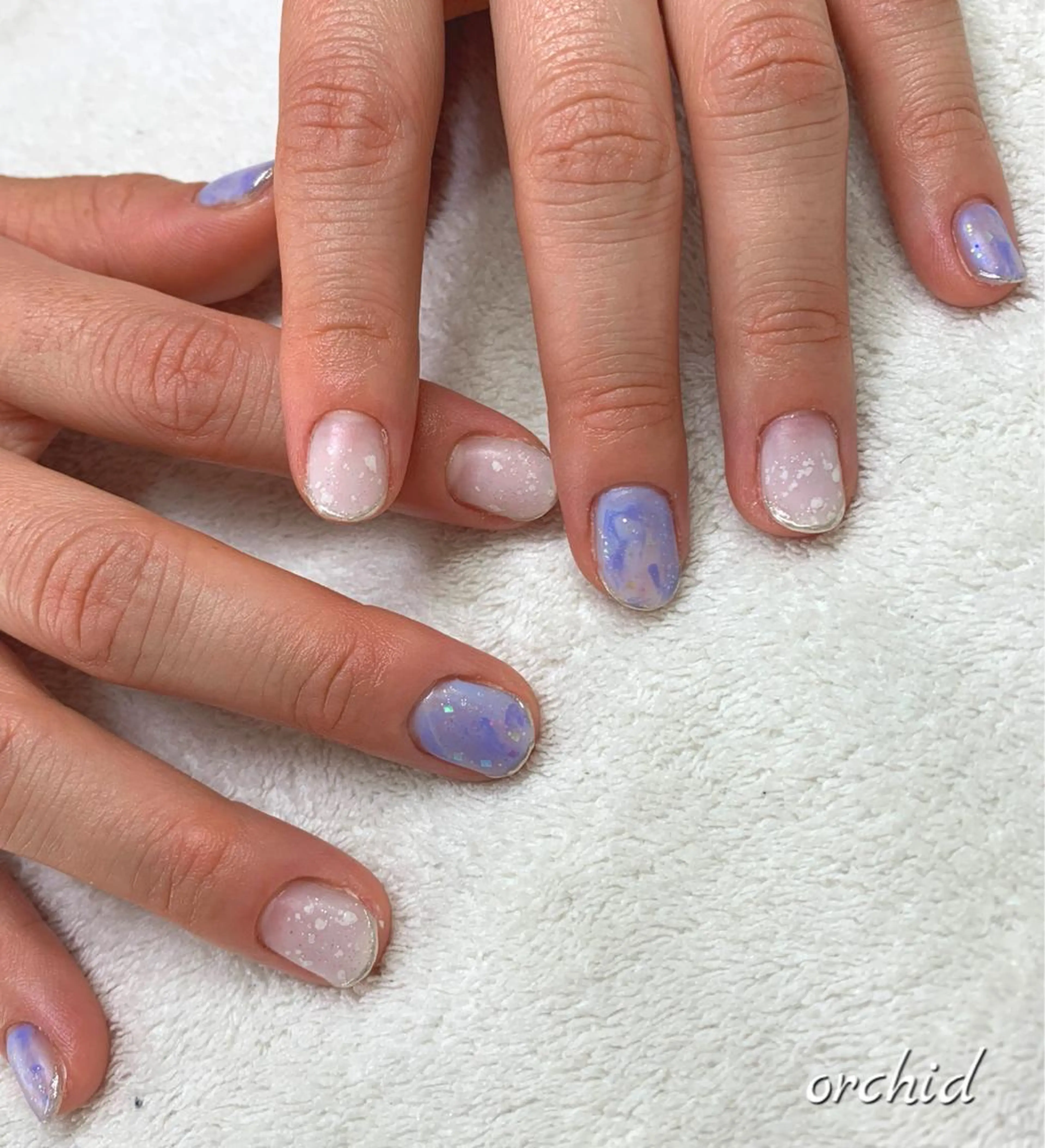 ネイル ミラーネイル orchid ♡オーキッドのネイルデザイン