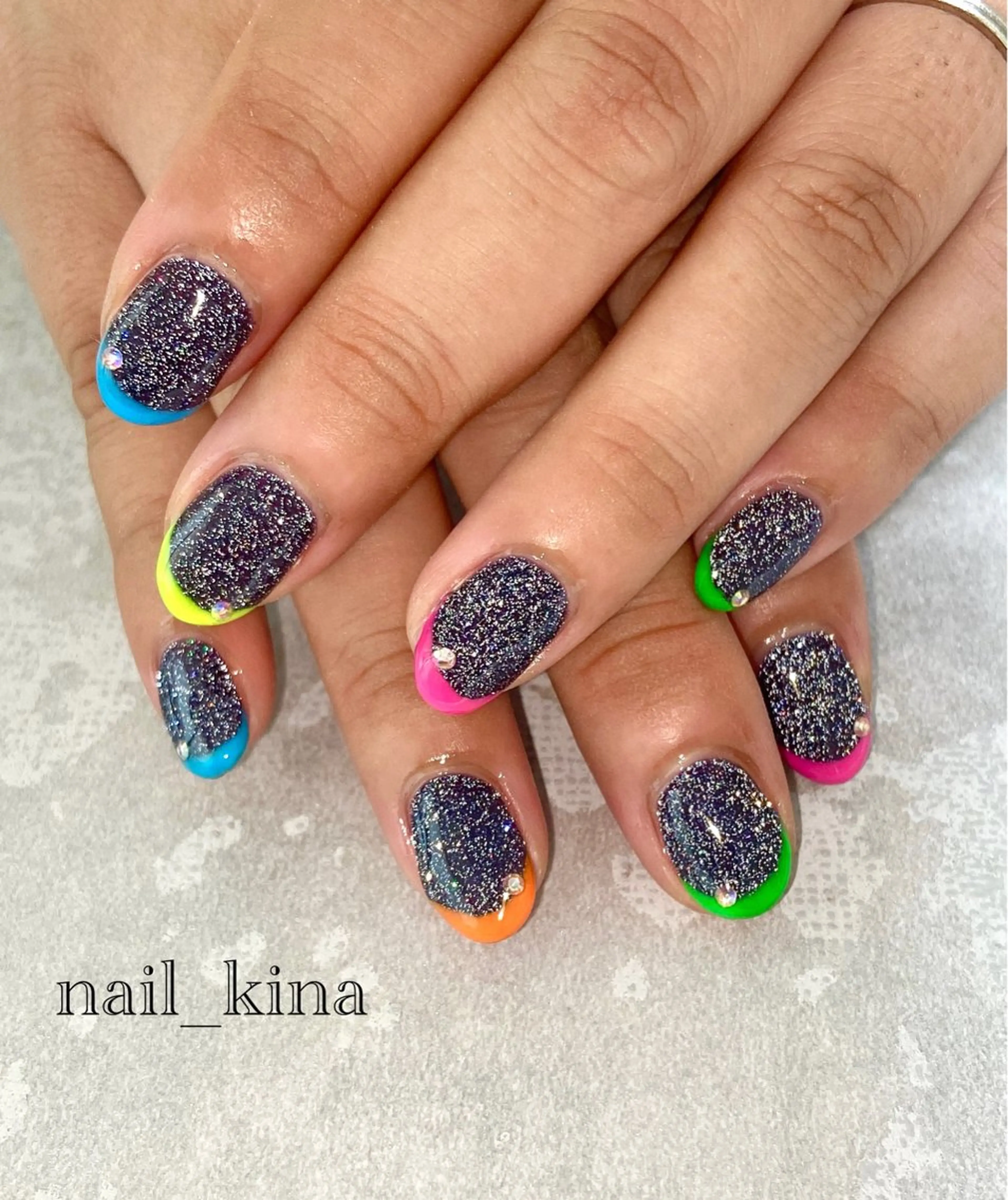 ネイル フラッシュネイル フレンチネイル ハンドネイル nail_ kinaのネイルデザイン