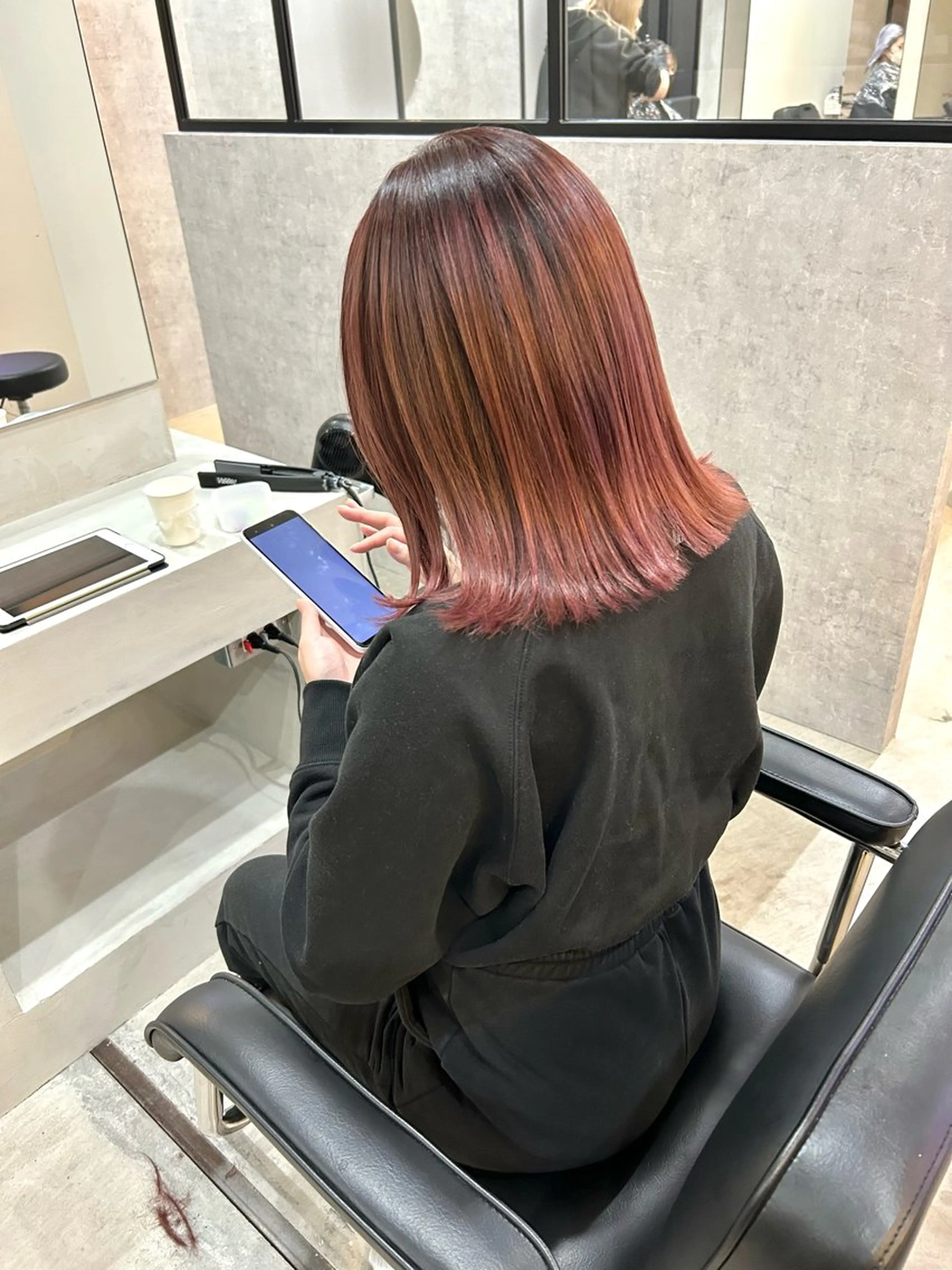ミディアム カラー ヘアカラー トリートメント mood tatemachiのヘアスタイル