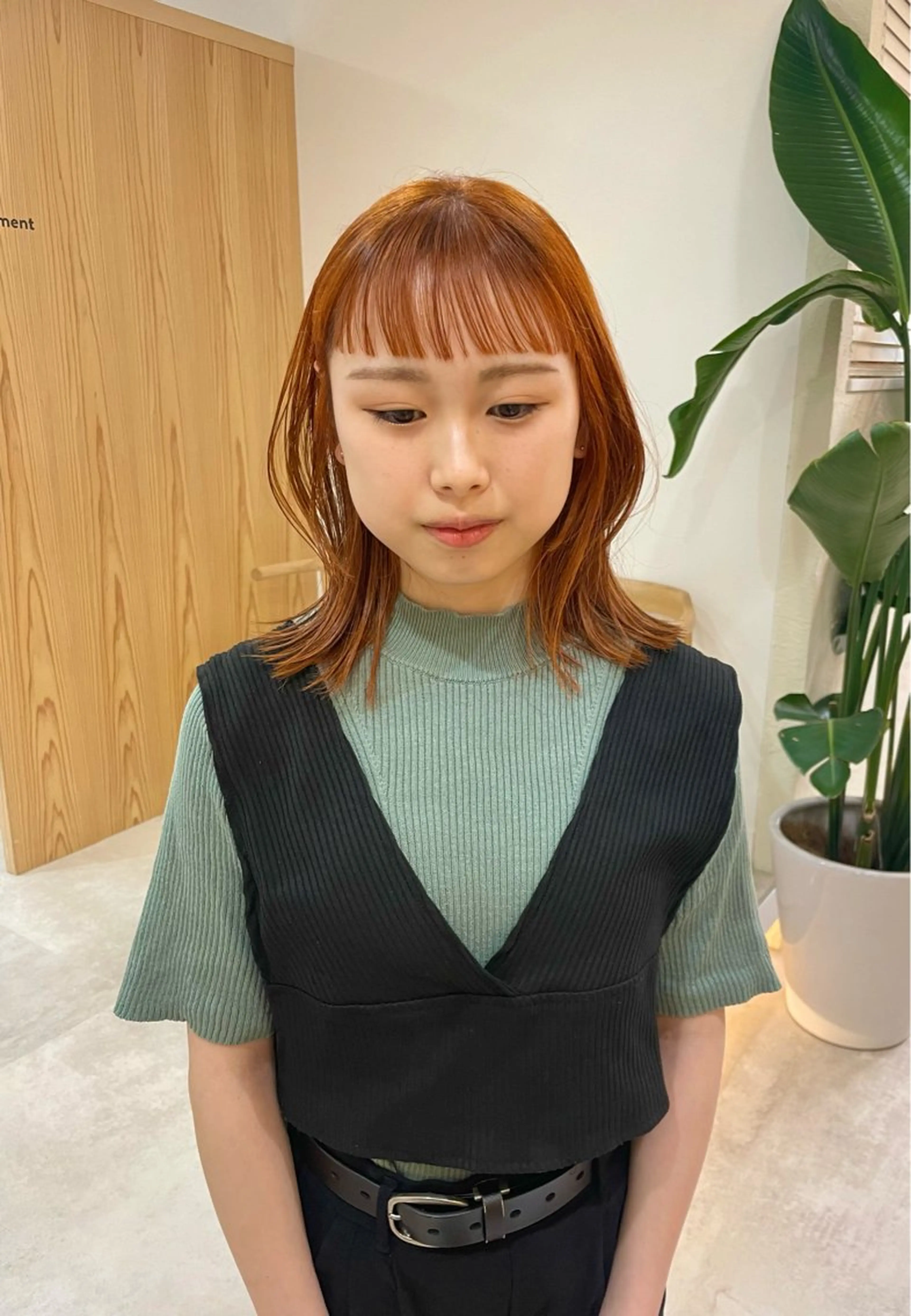 ミディアム カット ヘアカラー トリートメント 東京の技術を 京都で✂︎🕊️💖のヘアスタイル