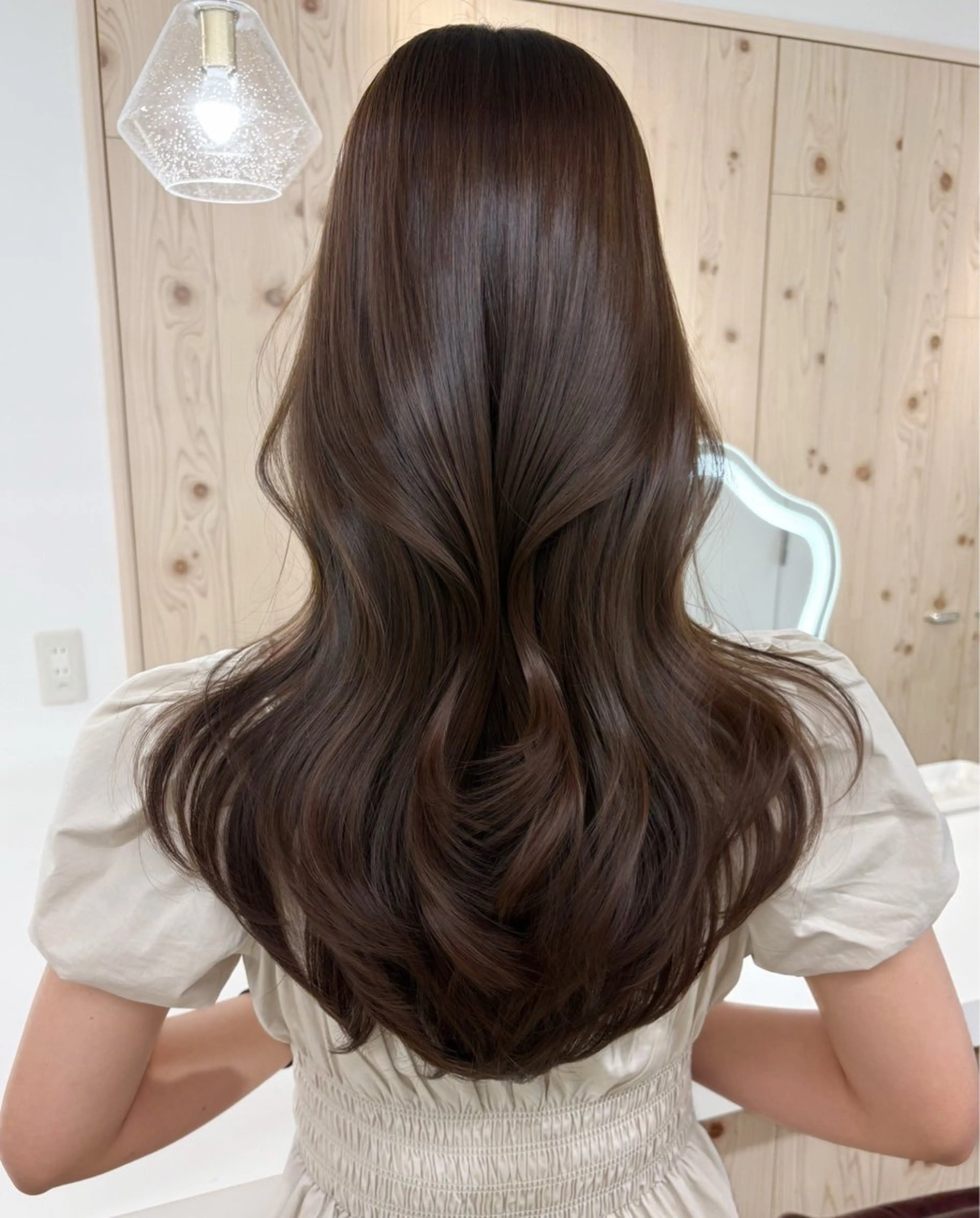 セミロング カラー カット ヘアカラー トリートメント ヘアセット 新宿/韓国ヘア/ 髪質改善ストレートのヘアスタイル