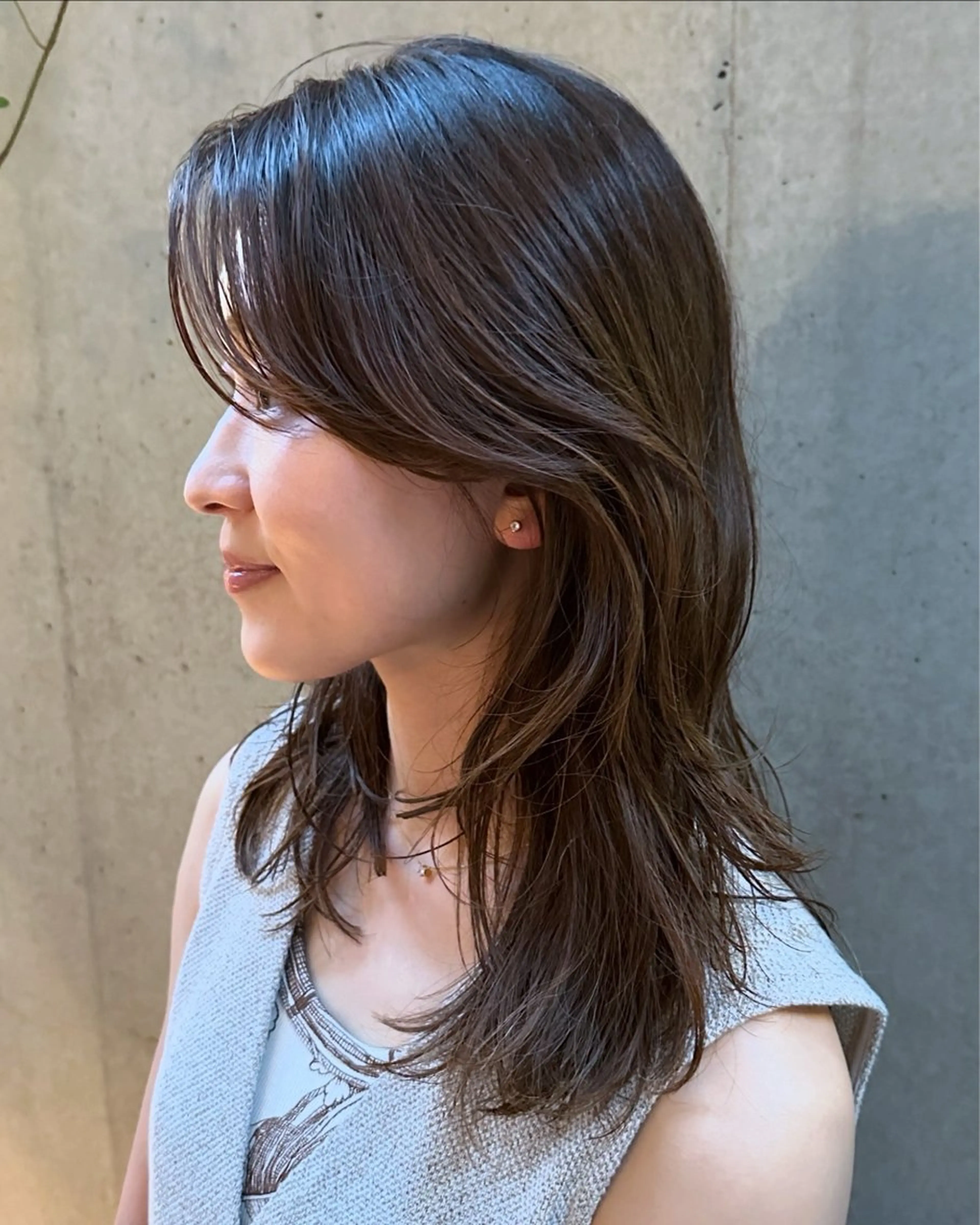 ミディアム カラー パーマ 似合わせカット /パーマ岡本淳平のヘアスタイル