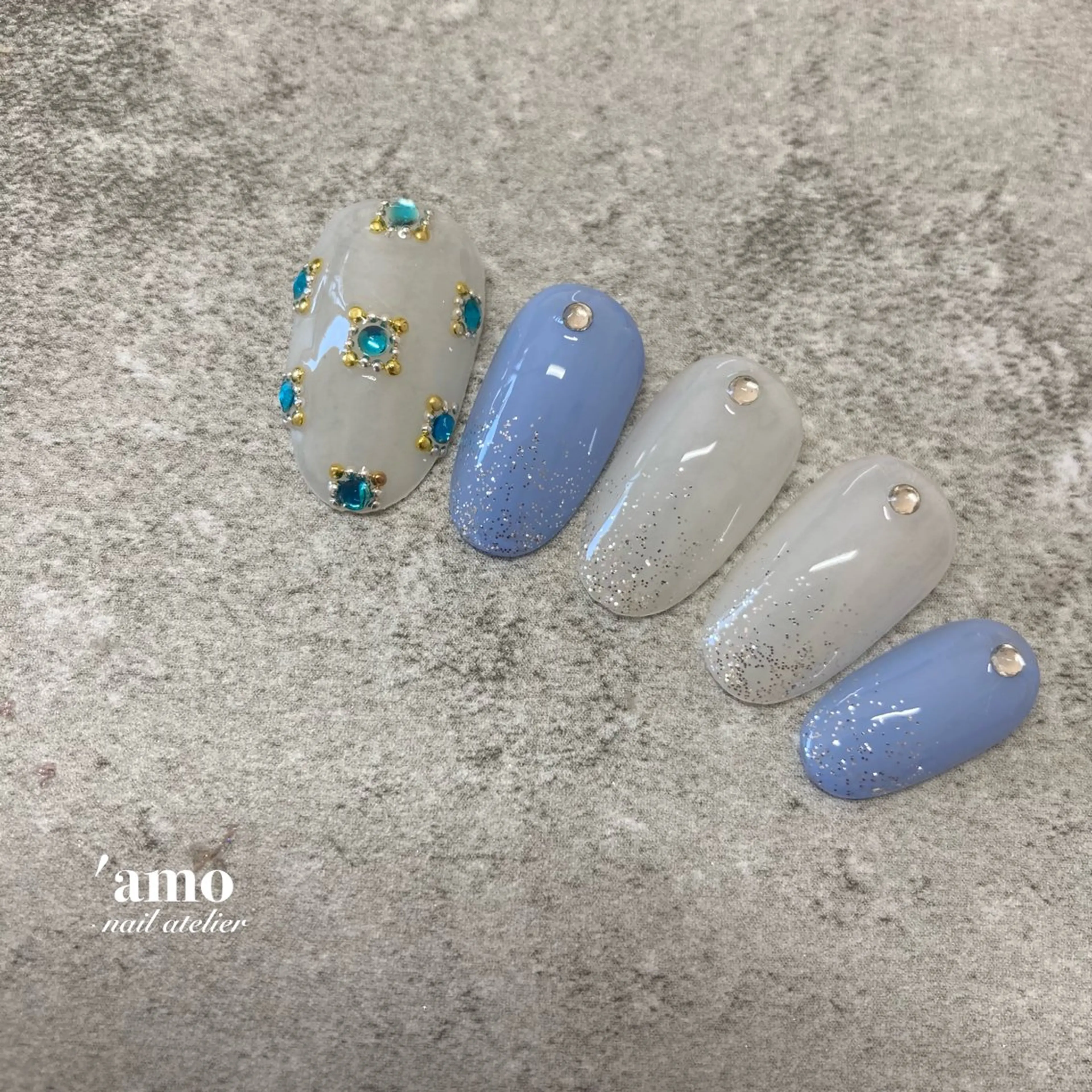 ネイル フットネイル ジェルネイル ニュアンスネイル パラジェル ハンドネイル 'amo nail atelierのネイルデザイン