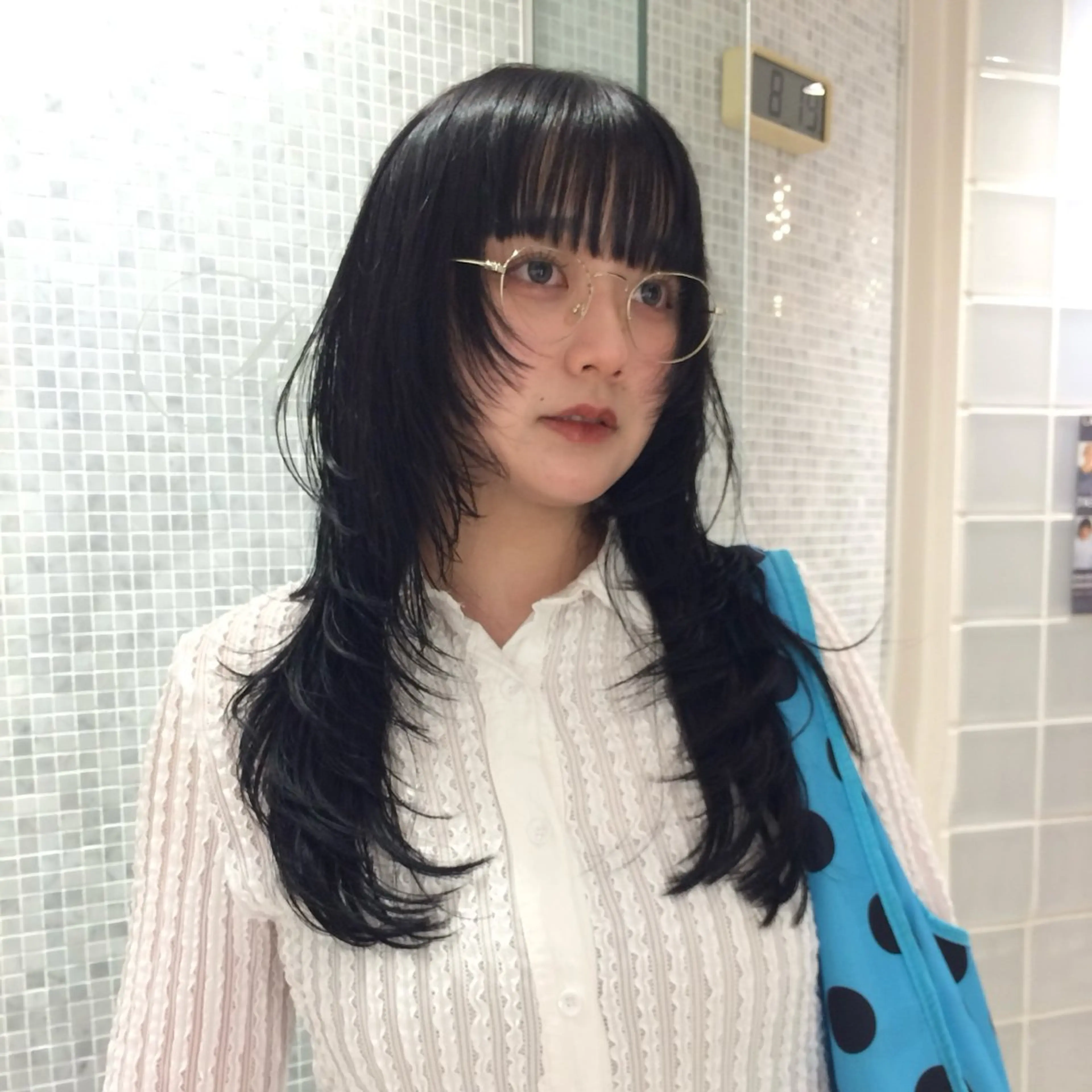 セミロング ハッシュカット カット 大久保 桃夏のヘアスタイル