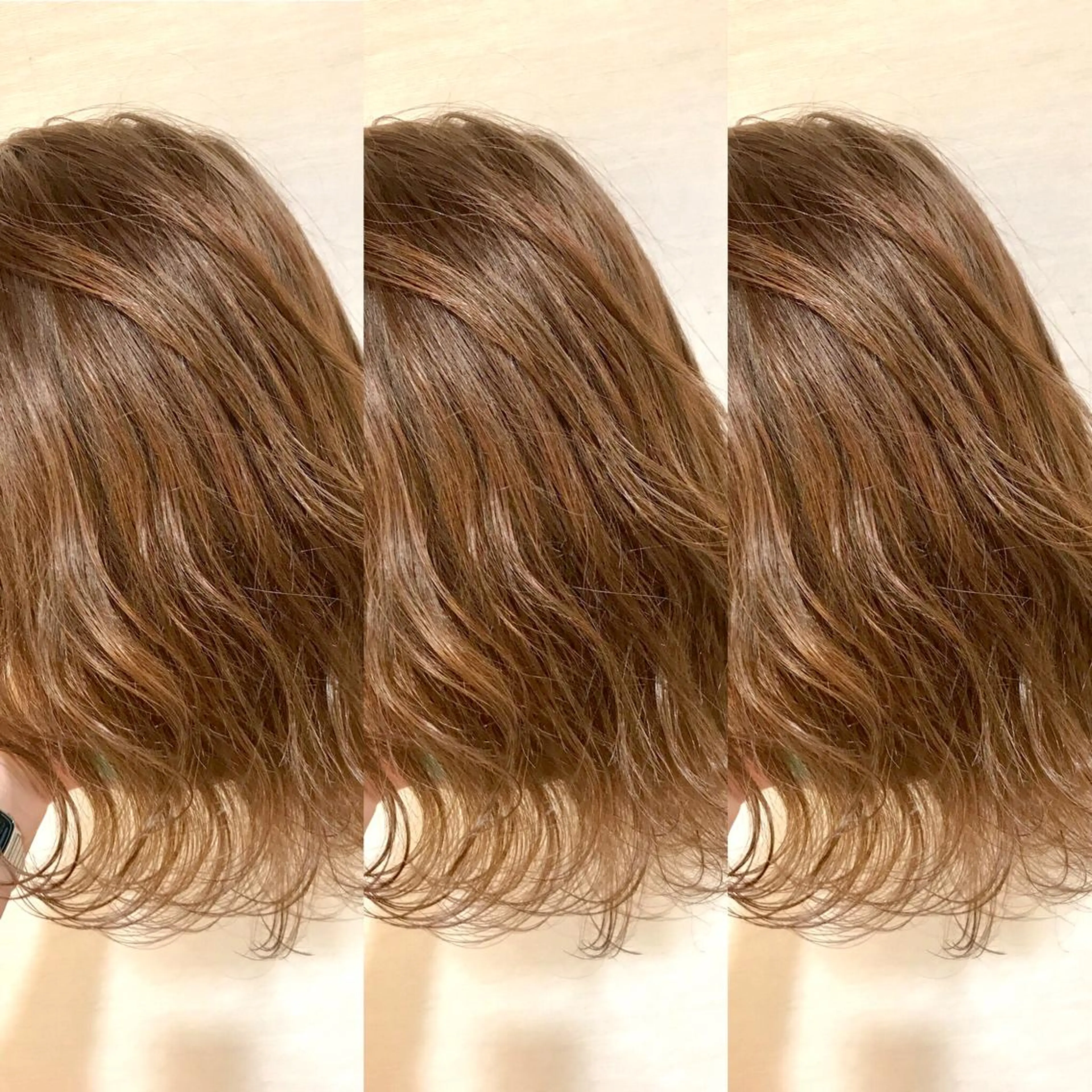 セミロング カラー ベージュカラー 韓国レイヤーカット/ ダブルカラーのヘアスタイル