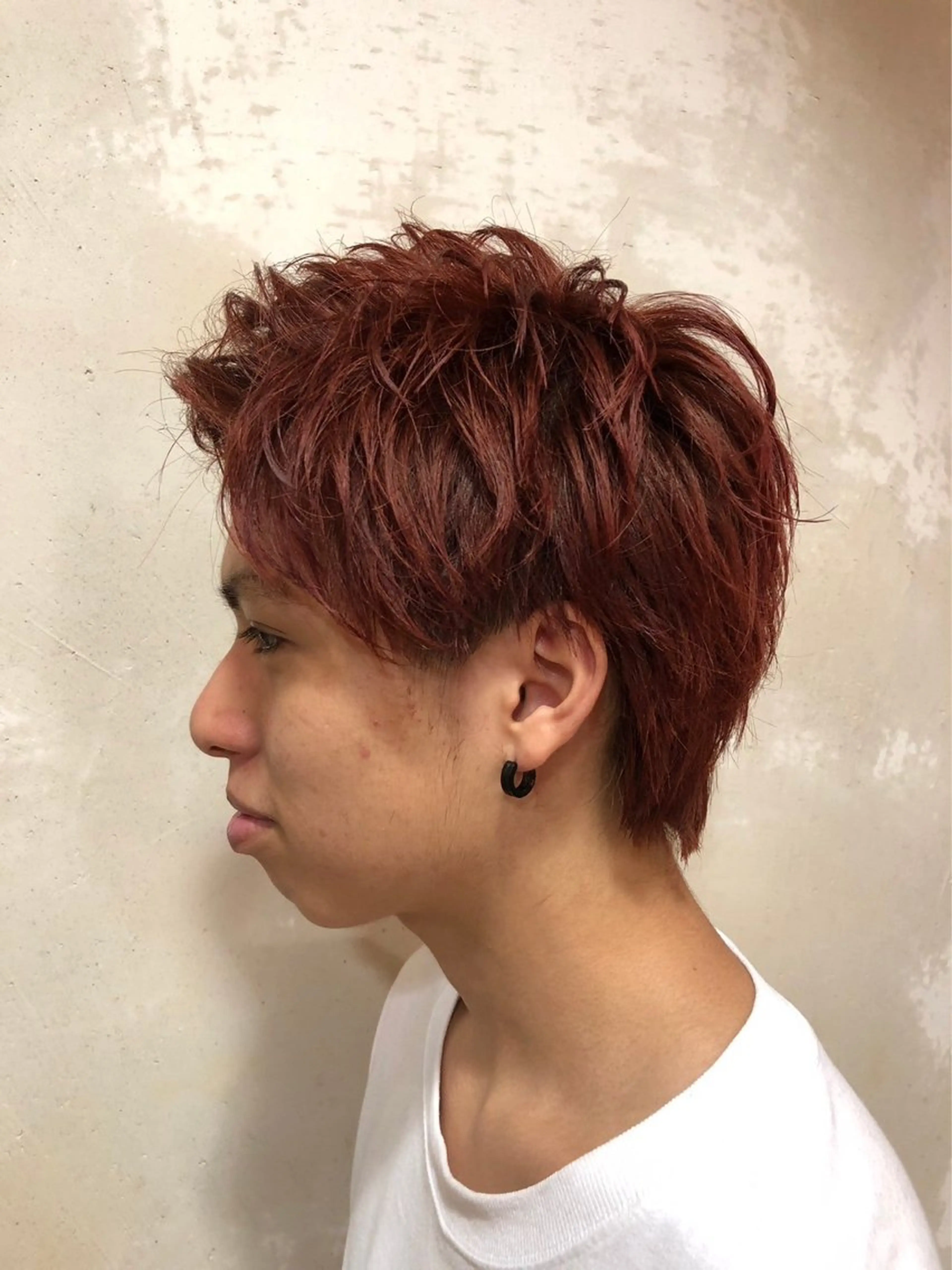 ショート カラー メンズ アップバング amie by afloat所属・レイヤーカット メンズヘア/伊藤　匠のヘアスタイル