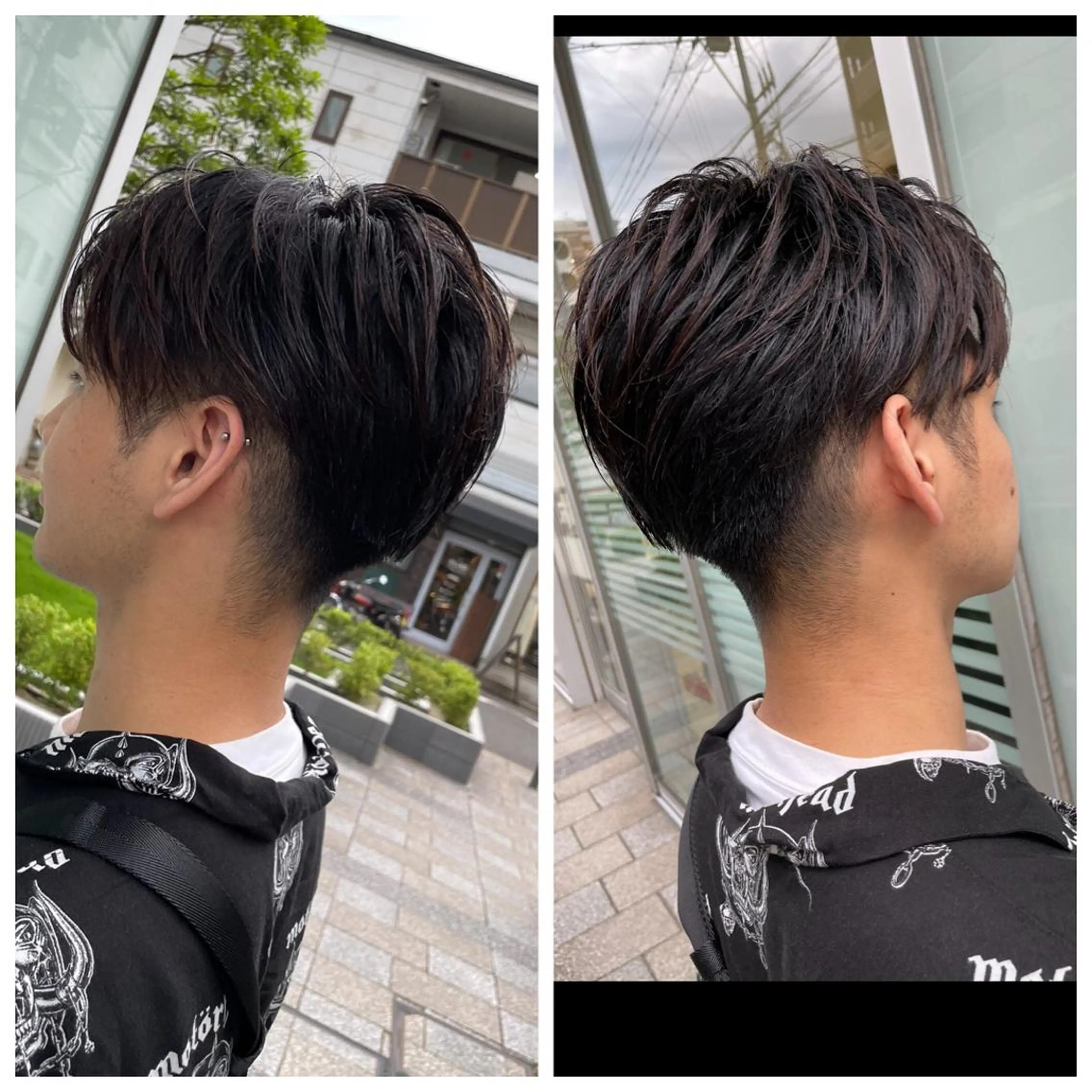 ショート メンズ センターパート メンズパーマ カット share salon　SCENA所属・堤太志 メンズパーマ特化のヘアスタイル