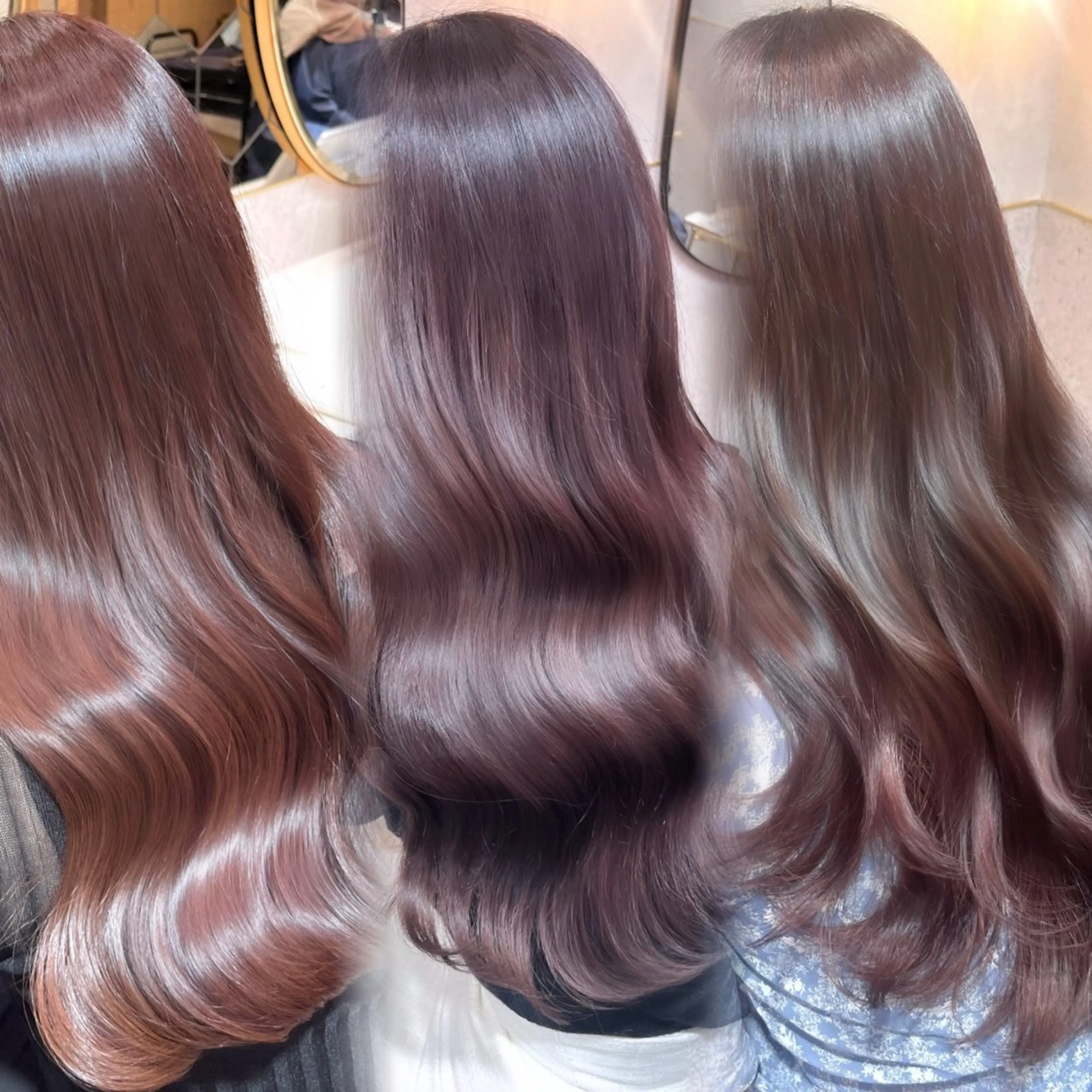 セミロング 髪質改善 ヘアカラー トリートメント 暖色カラー/新宿/韓 国風レイヤー鮫島志穂のヘアスタイル