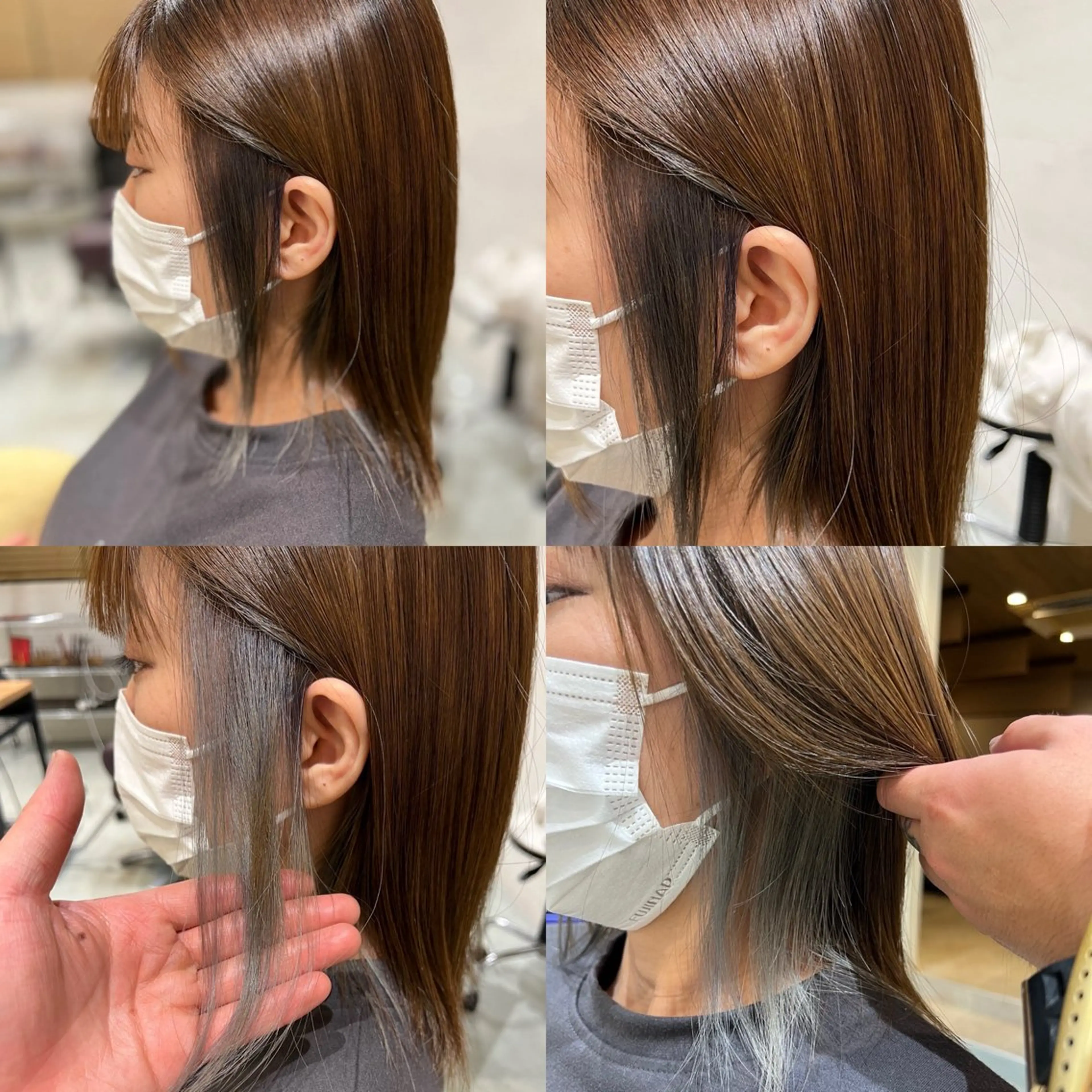 ミディアム カラー ベージュカラー ブリーチ Aile所属・酸性ストレート／カラ ー/山下高明のヘアスタイル