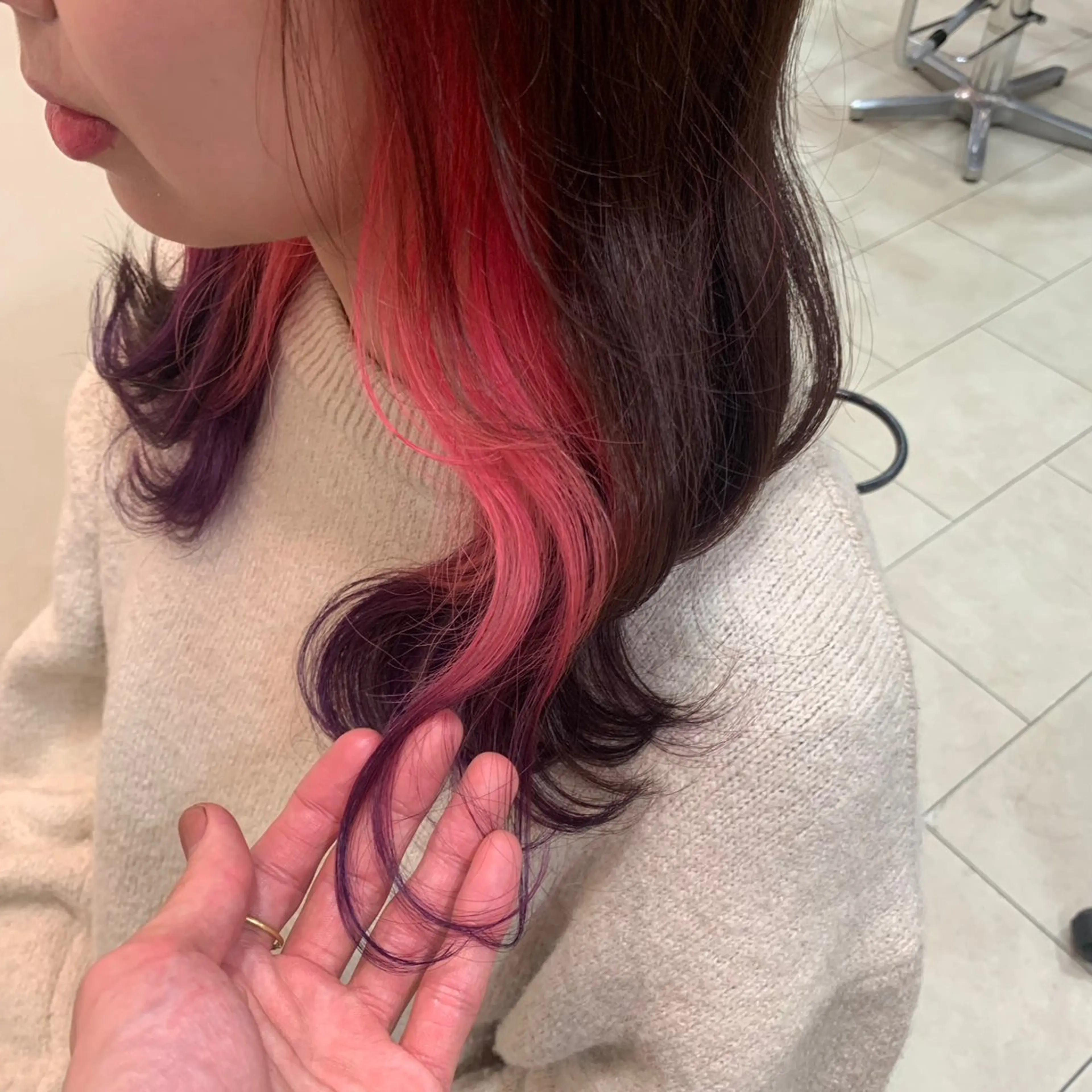 セミロング カラー ヘアカラー 甲斐 司のヘアスタイル
