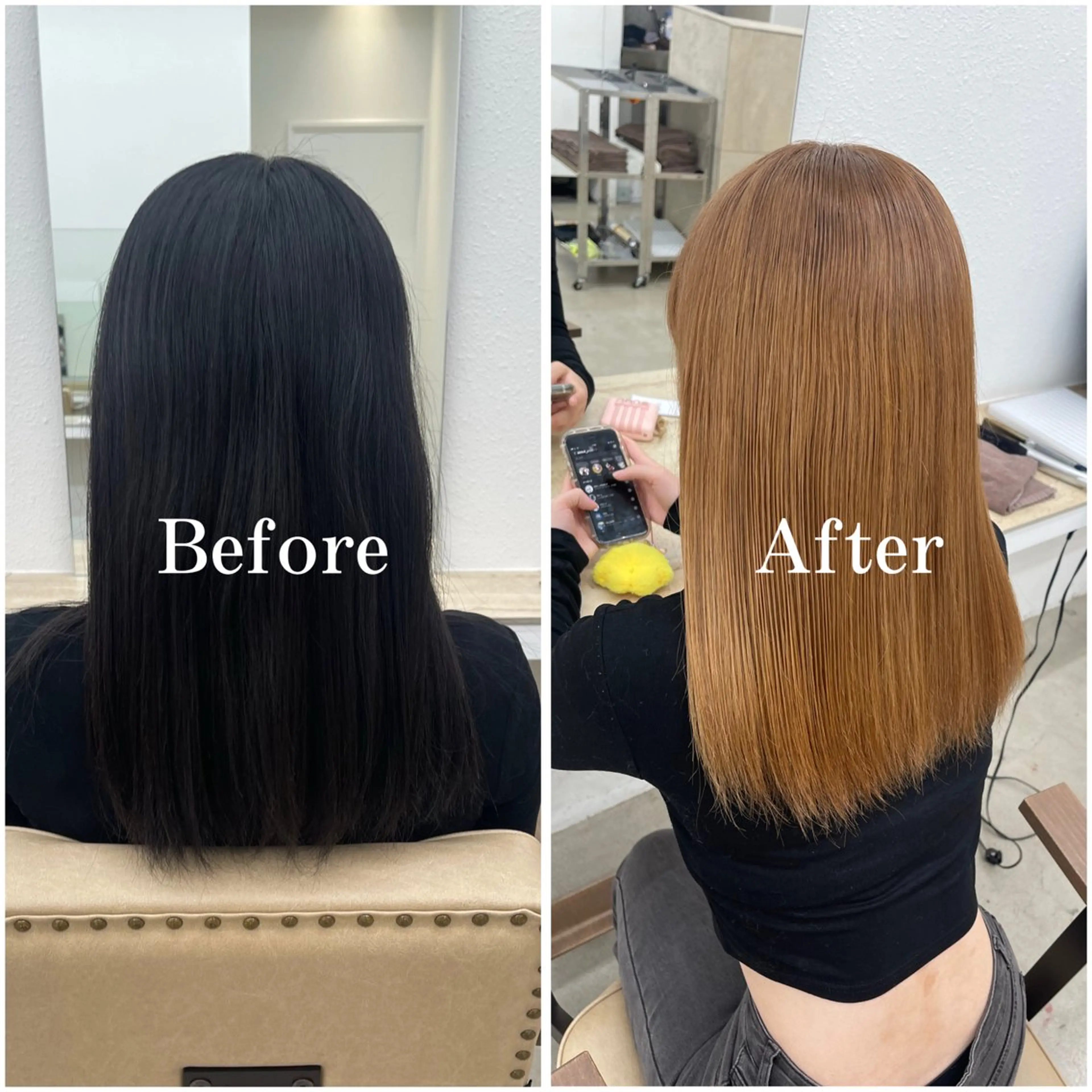 ロング カラー ブリーチ デザインカラー 似合わせカット 縮毛矯正 ヘアカラー ムラ修正/ ハイトーン💖Riaのヘアスタイル