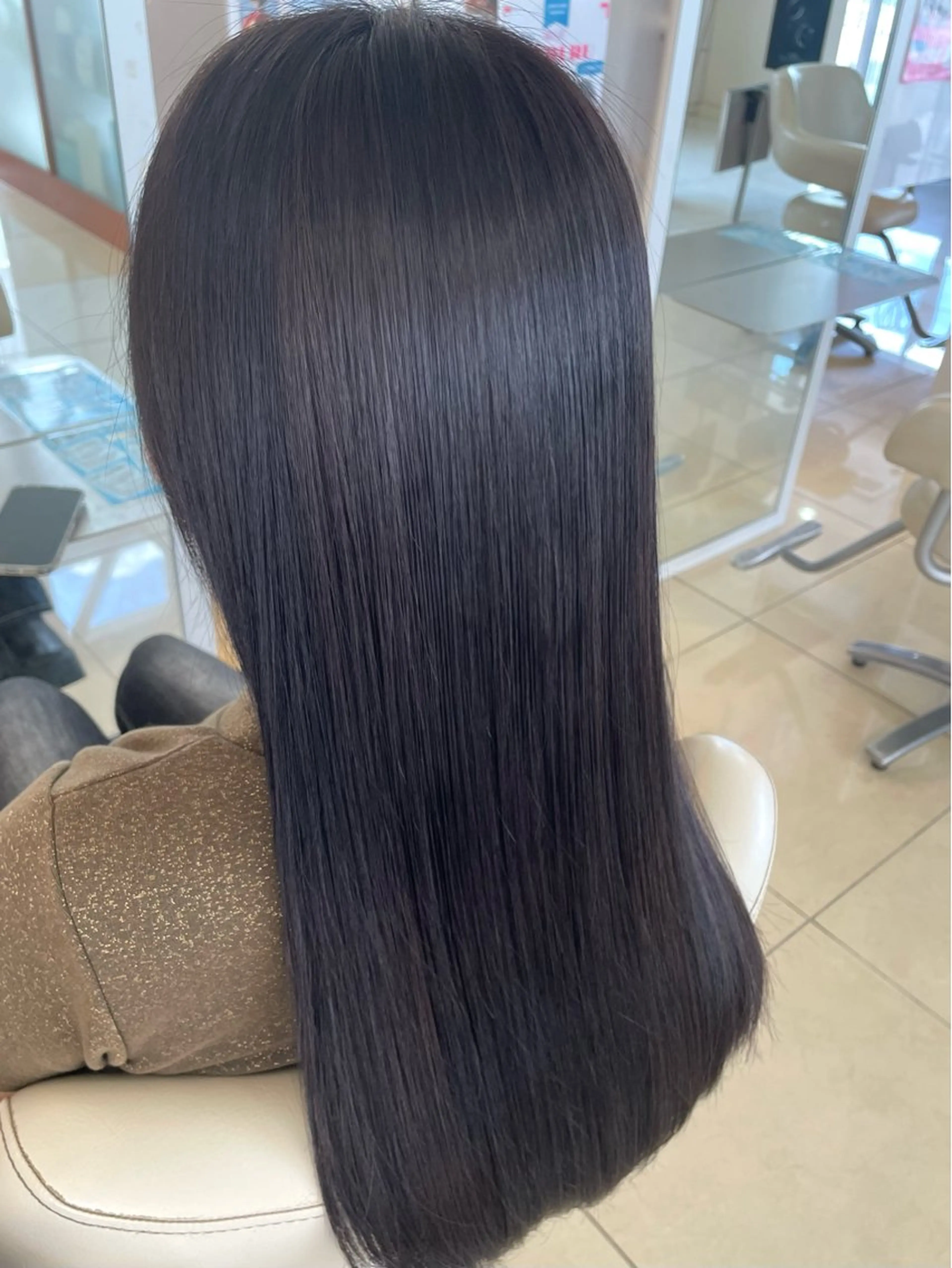 ロング ヘアカラー トリートメント 💖透明感カラー💖 西添 奈々美のヘアスタイル