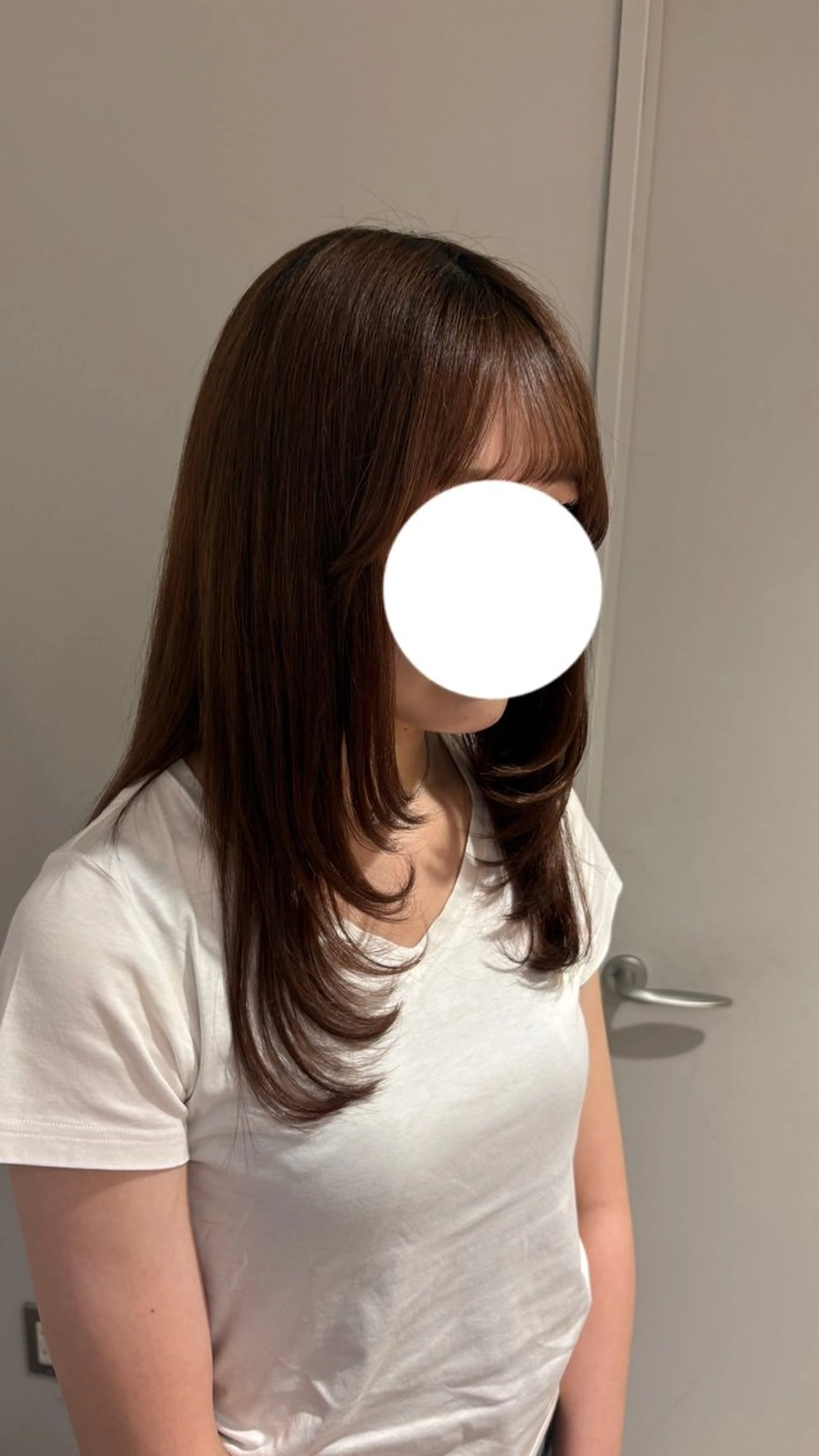 セミロング 顔周りカット ハイレイヤー レイヤーカット 藤田 小波のヘアスタイル