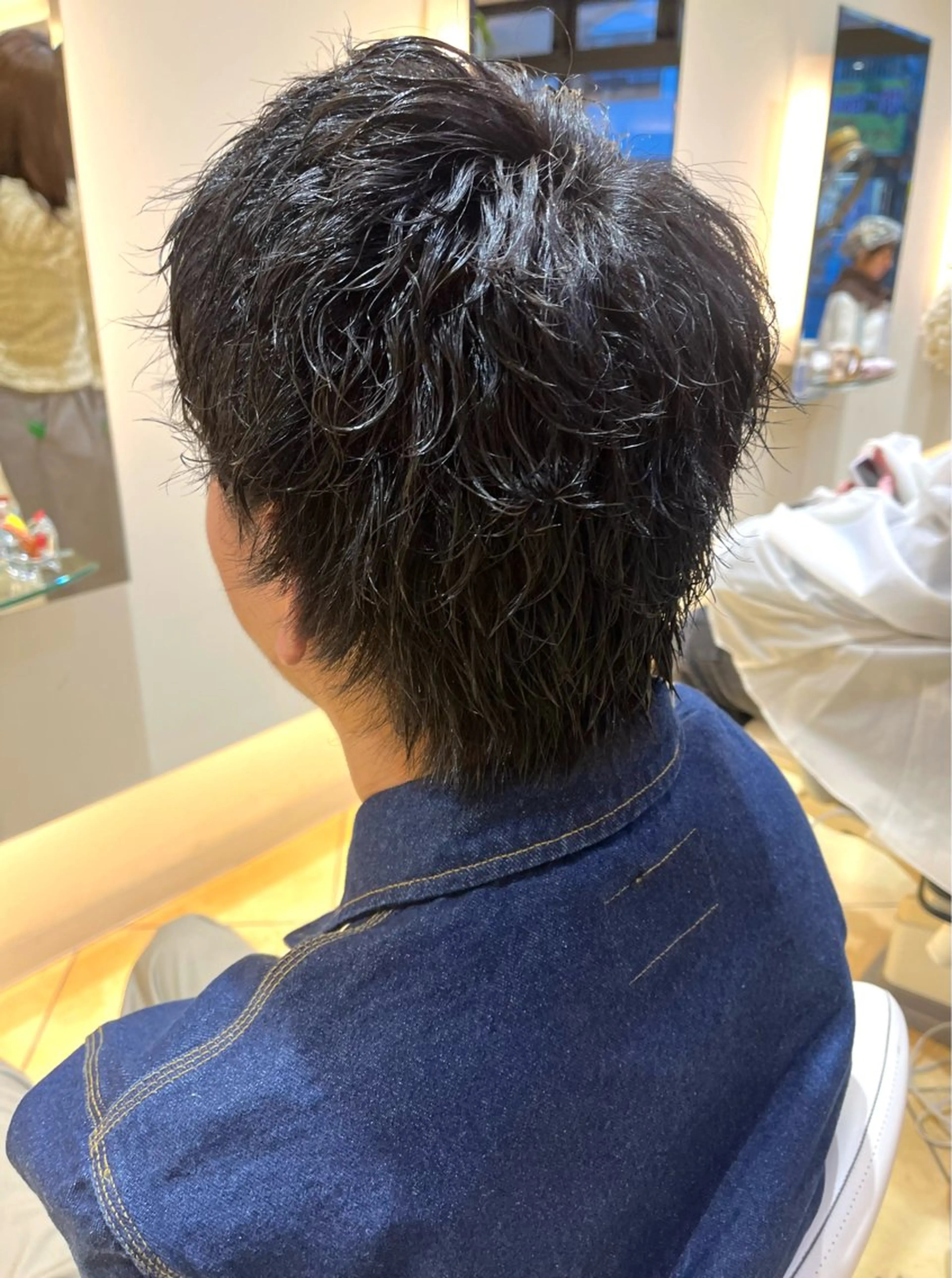 ショート パーマ メンズ メンズパーマ ツイストスパイラルパーマ メンズウルフカット ショートヘア ウルフカット カット パーマ メンズパーマ特化 外山　健太のヘアスタイル