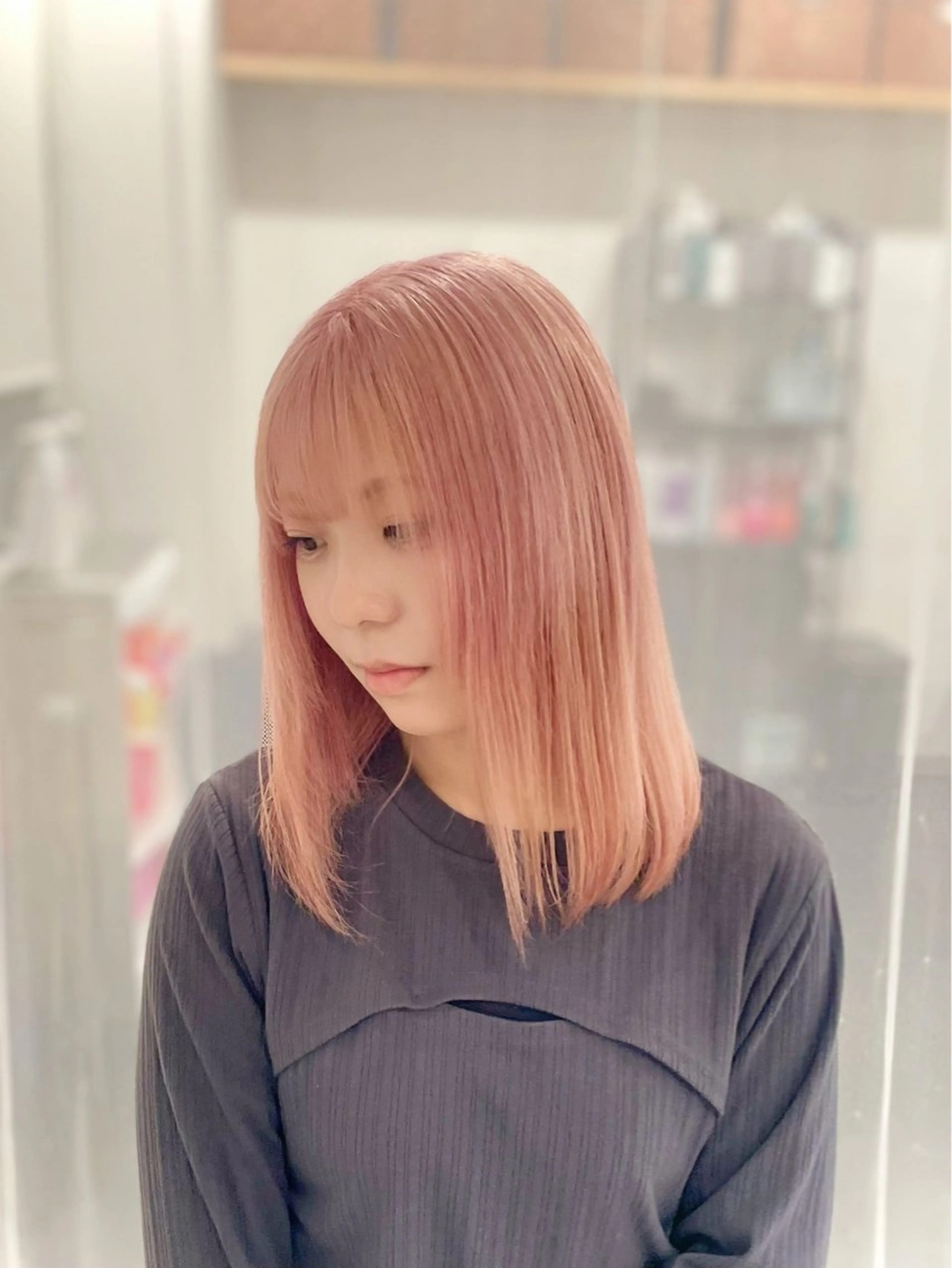 セミロング カラー ヘアカラー トリートメント GaKu/ブリーチ /デザイン/ブロンドのヘアスタイル