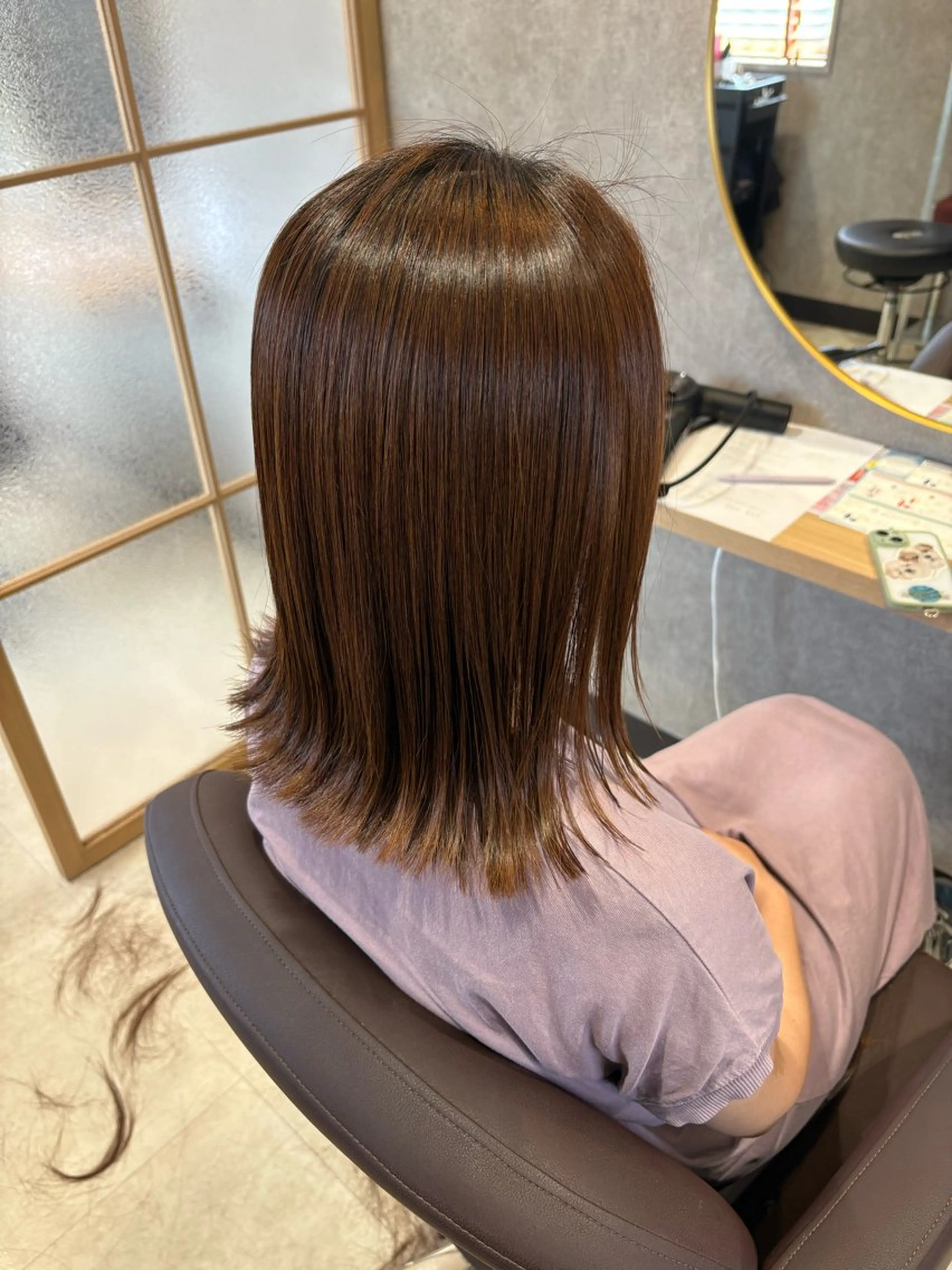 ミディアム カラー 加嶋 ケイのヘアスタイル