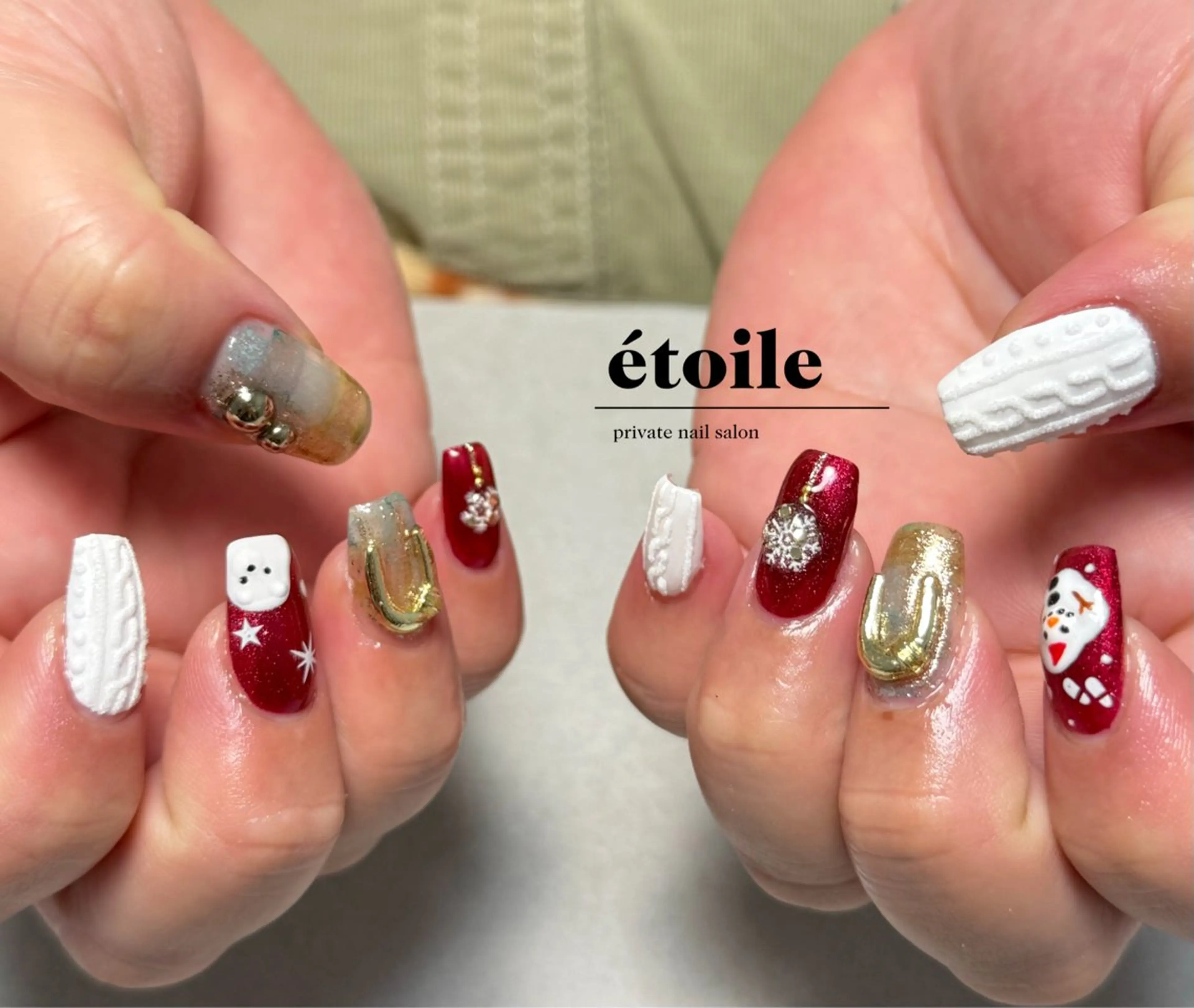ネイル 冬ネイル クリスマス ハンドネイル étoile ｜ayaのネイルデザイン